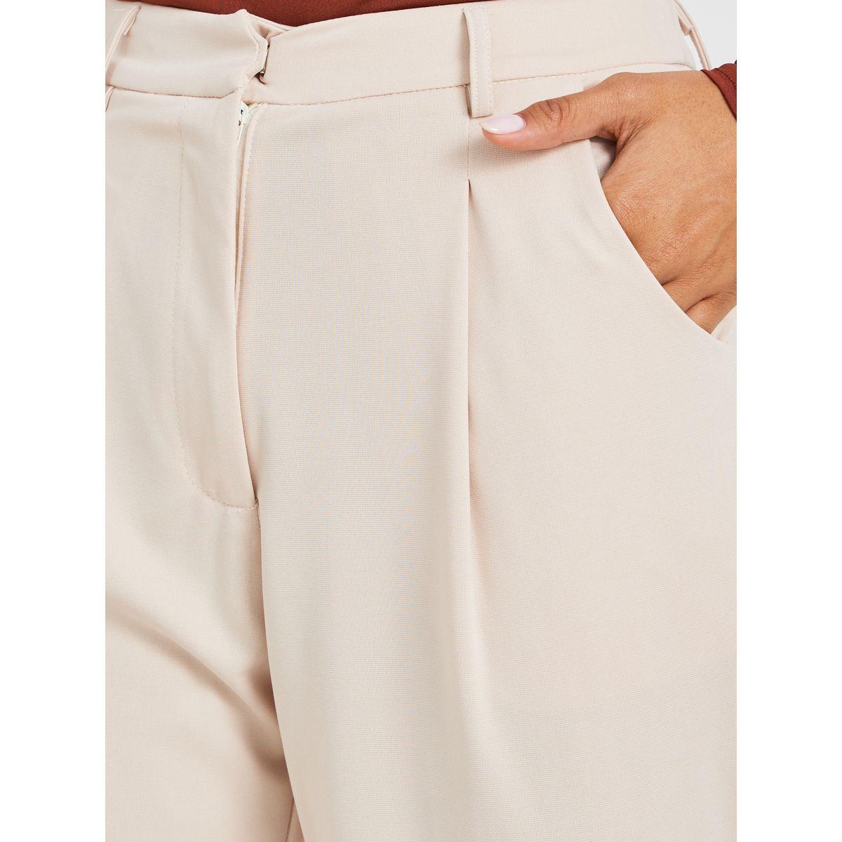 بنطال سادة بقصة مستدقة وفتحات حزام-women-clothing-bottoms-trousers-image-3
