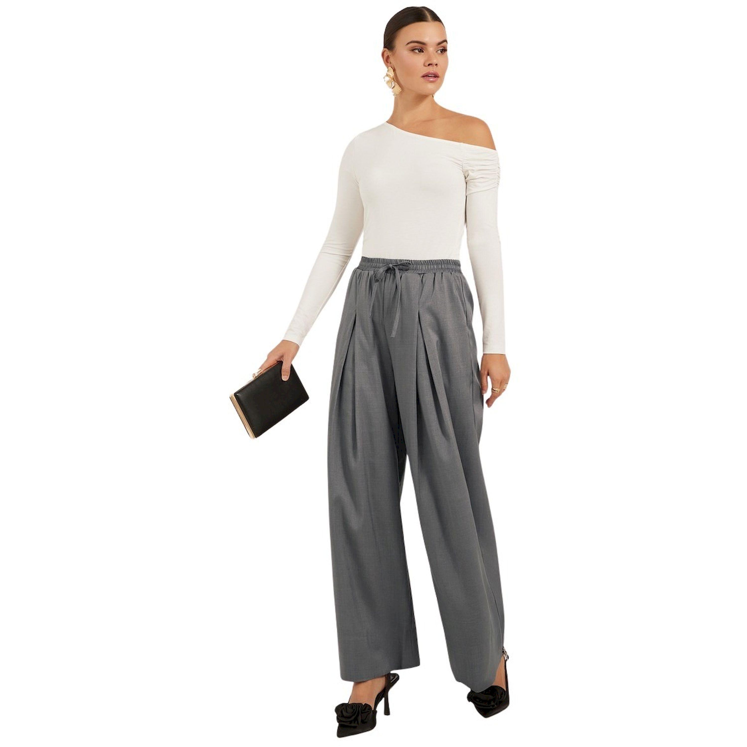 ستايلي -  بنطال ساق واسعة مطوي ومقلوب سادة-women-clothing-bottoms-trousers-image-1
