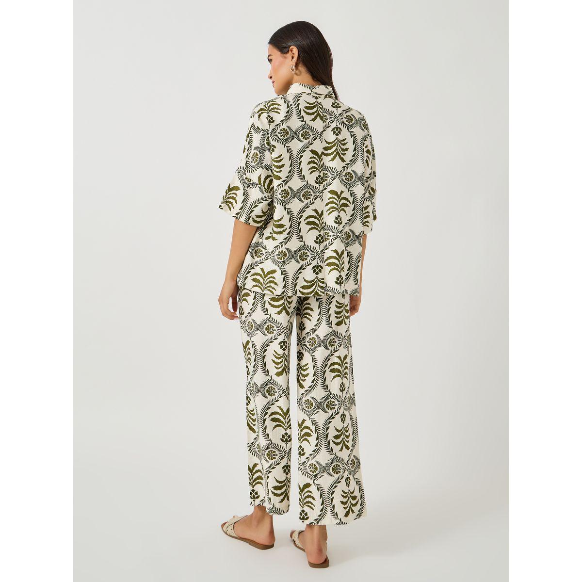 Styli All-Over Print Oversized Shirt and Wide Leg Pants Co-Ords-women-clothing-coordsets-image-4