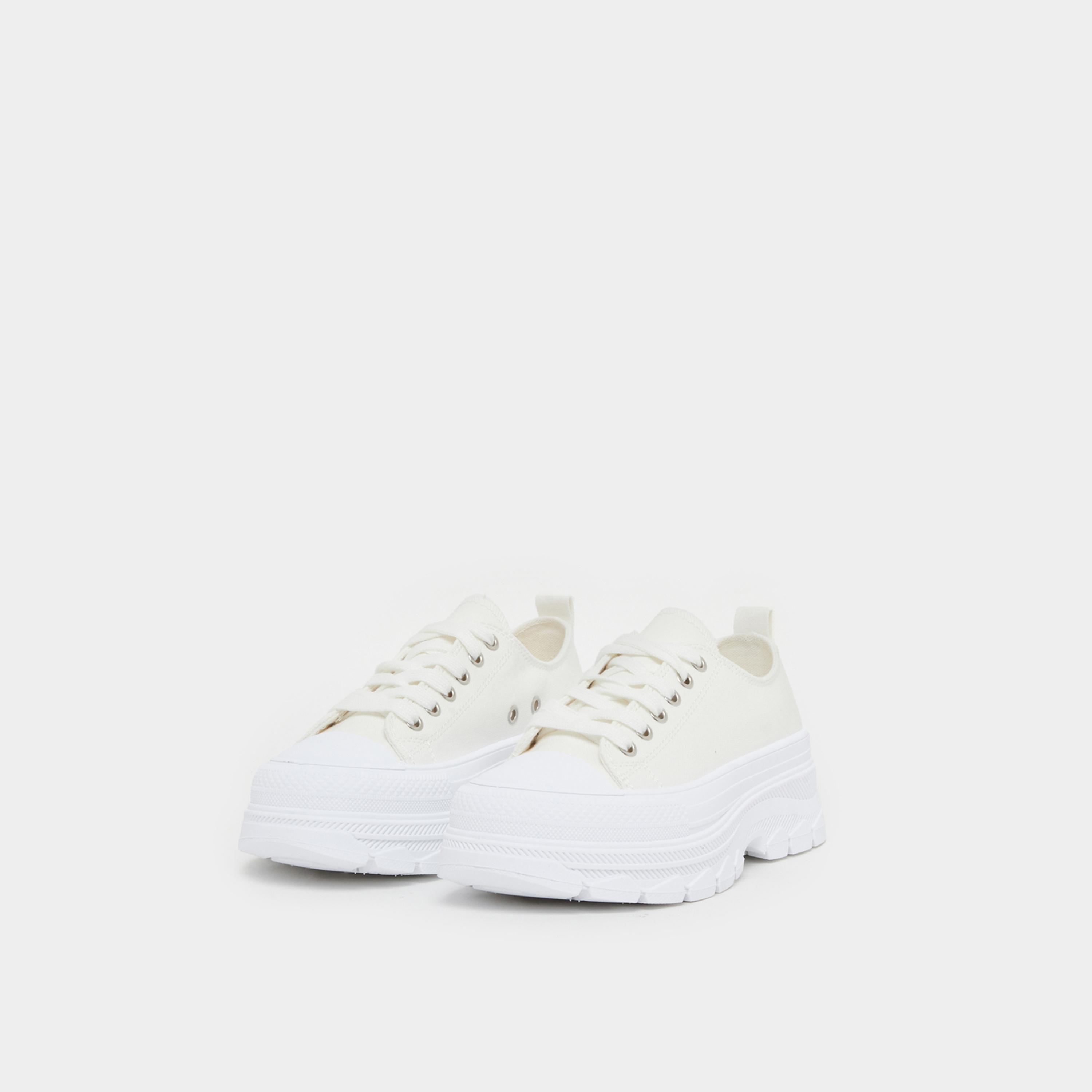 Styli Two Tone Cap Toe Platform Sneakers with Back Pull Tab-women-shoes-sneakers-image-2