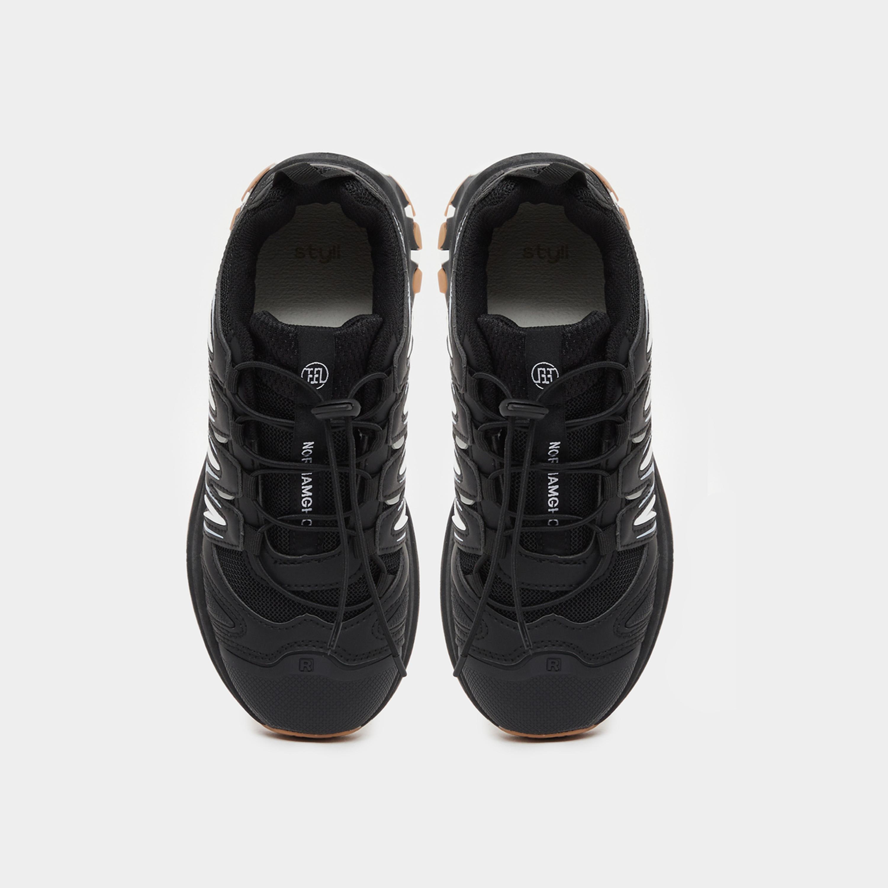 Styli Contrast Panelled Lace-Up Sneakers-women-shoes-sneakers-image-5