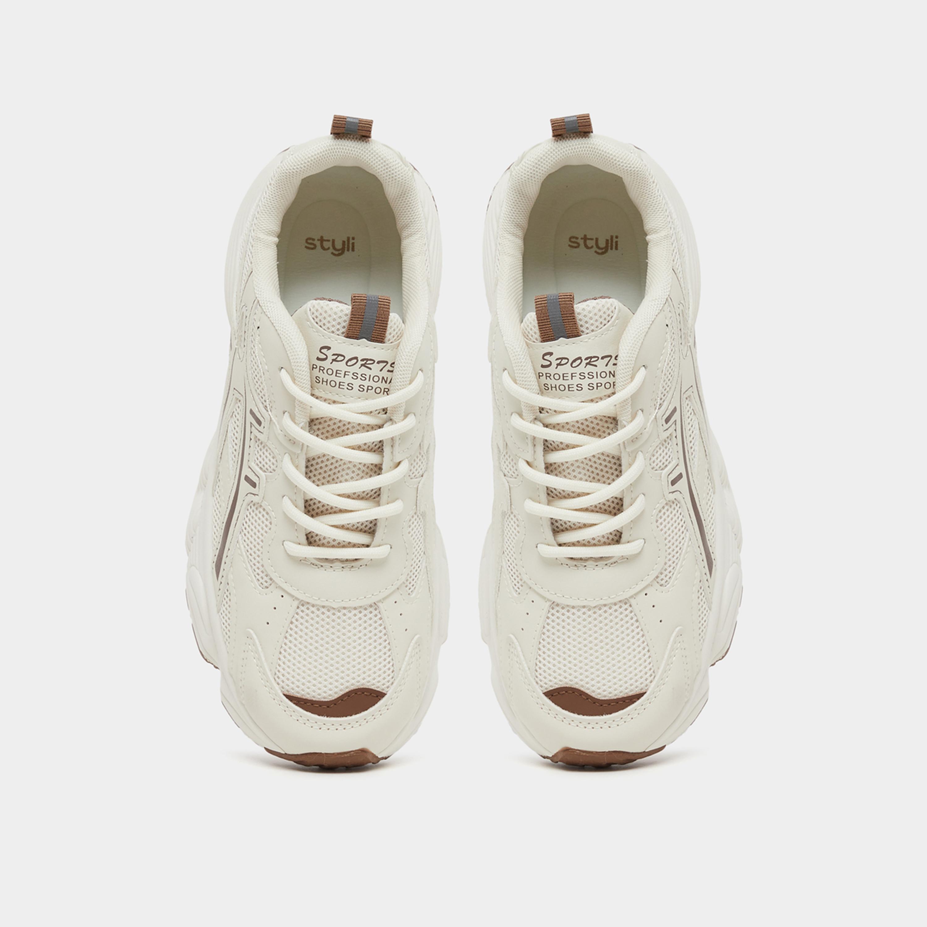 ستايلي - حذاء رياضي بنعل سميك برباط مع عروة سحب-women-shoes-sneakers-image-5