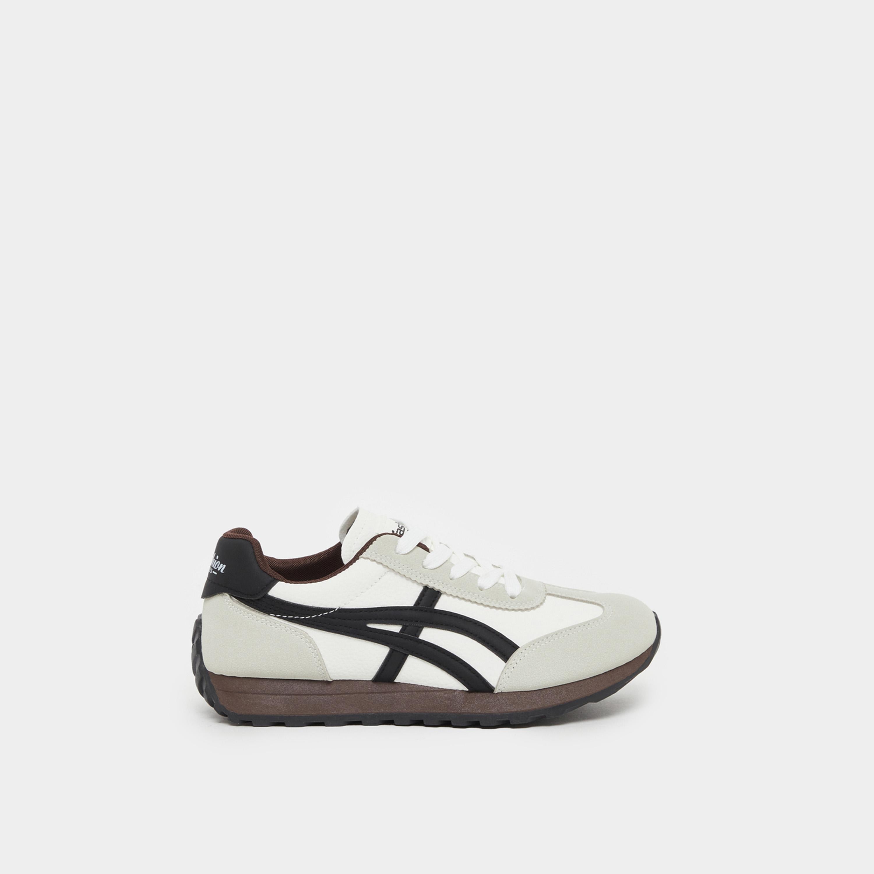 Styli Color Block Contrast Lined Lace-Up Sneakers-women-shoes-sneakers-image-1