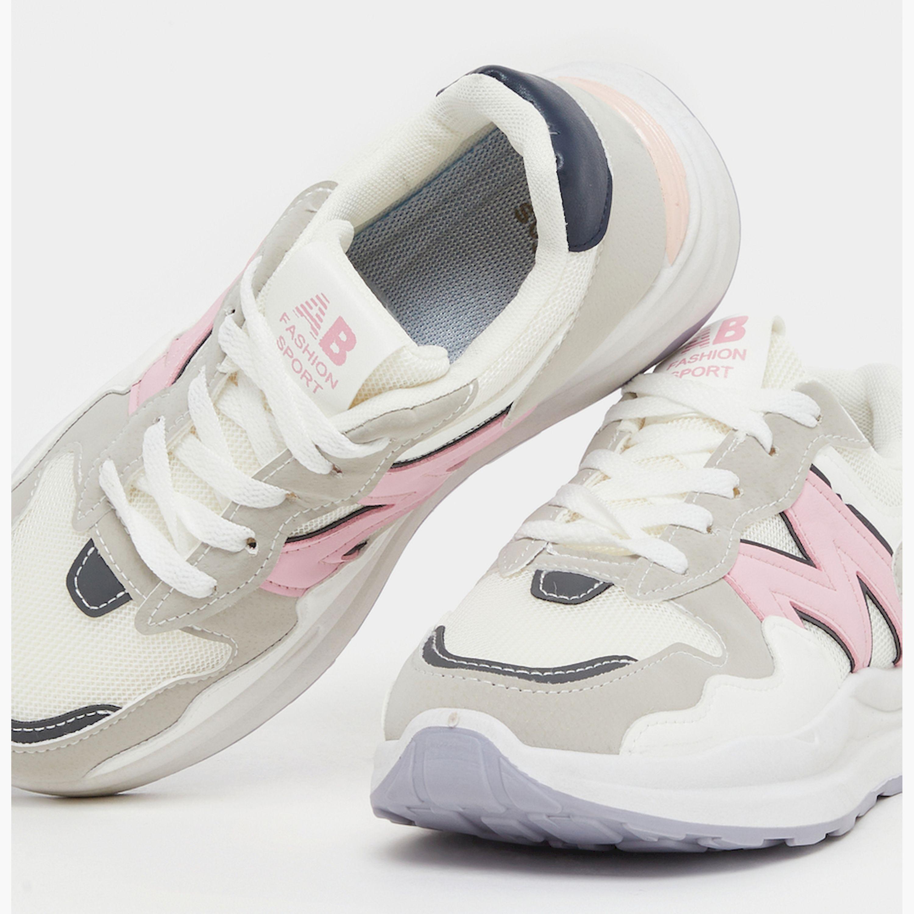ستايلي - حذاء رياضي بألوان متباينة ذو مقدمة دائرية ورباط-women-shoes-sneakers-image-3