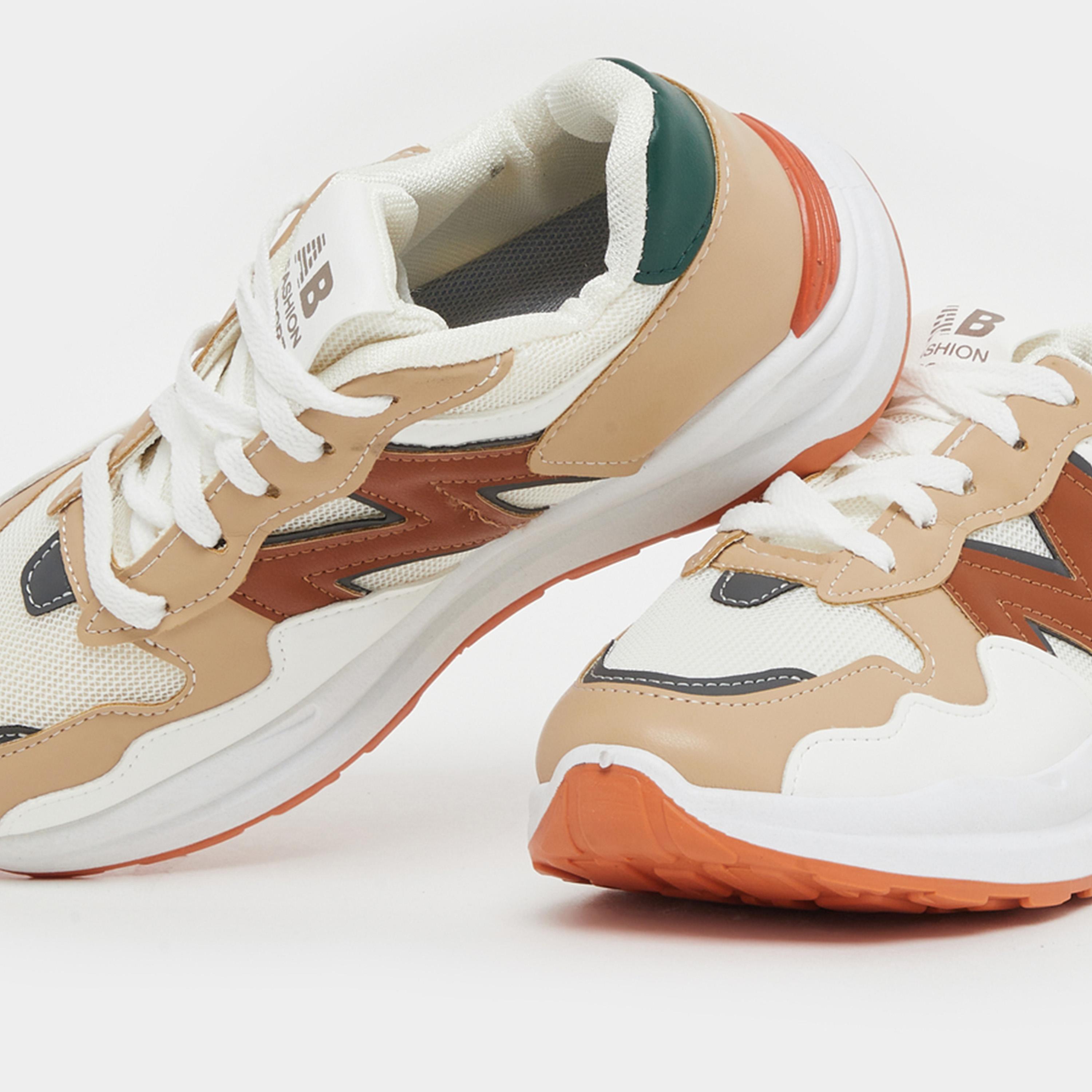 ستايلي - حذاء رياضي بألوان متباينة ذو مقدمة دائرية ورباط-women-shoes-sneakers-image-3