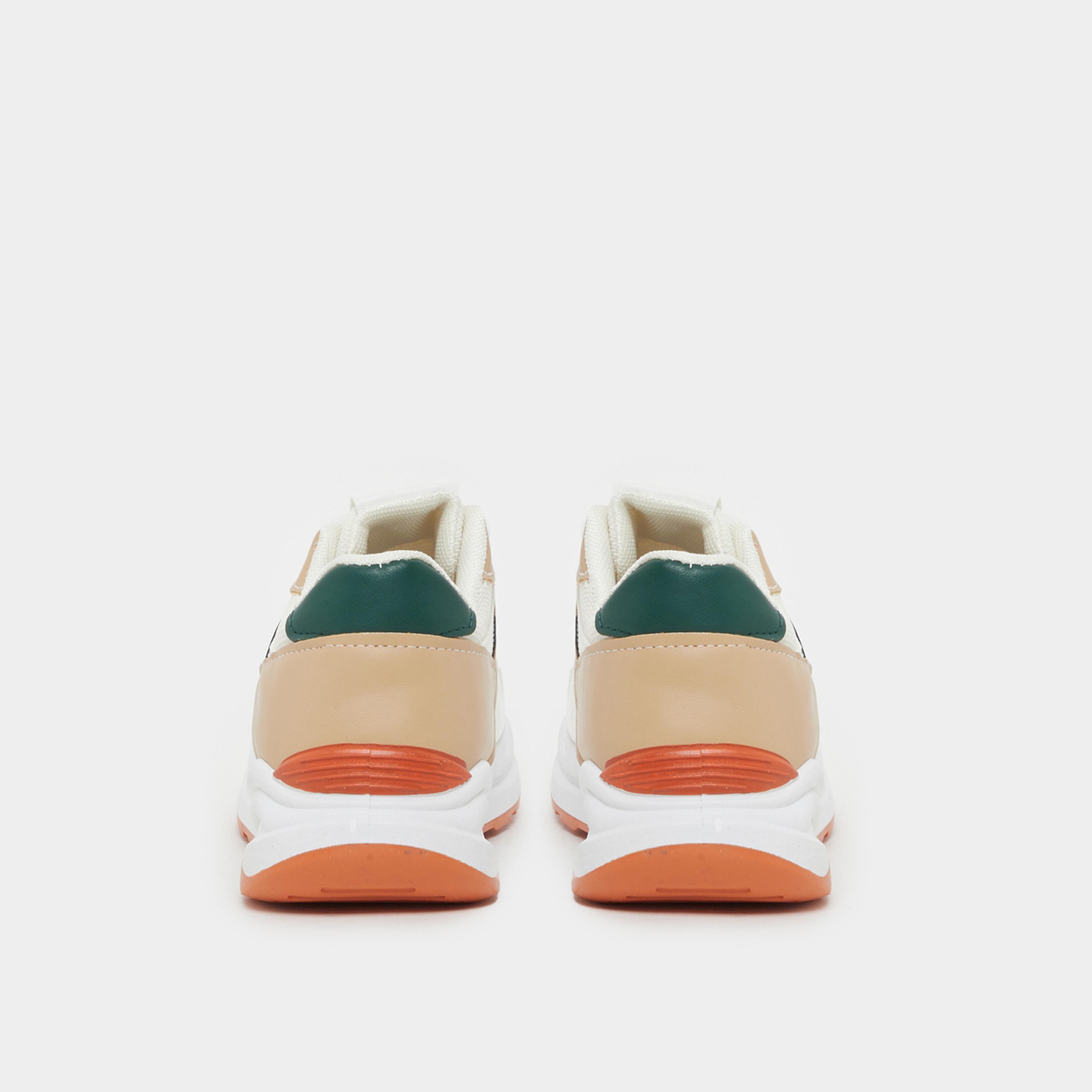 ستايلي - حذاء رياضي بألوان متباينة ذو مقدمة دائرية ورباط-women-shoes-sneakers-image-4