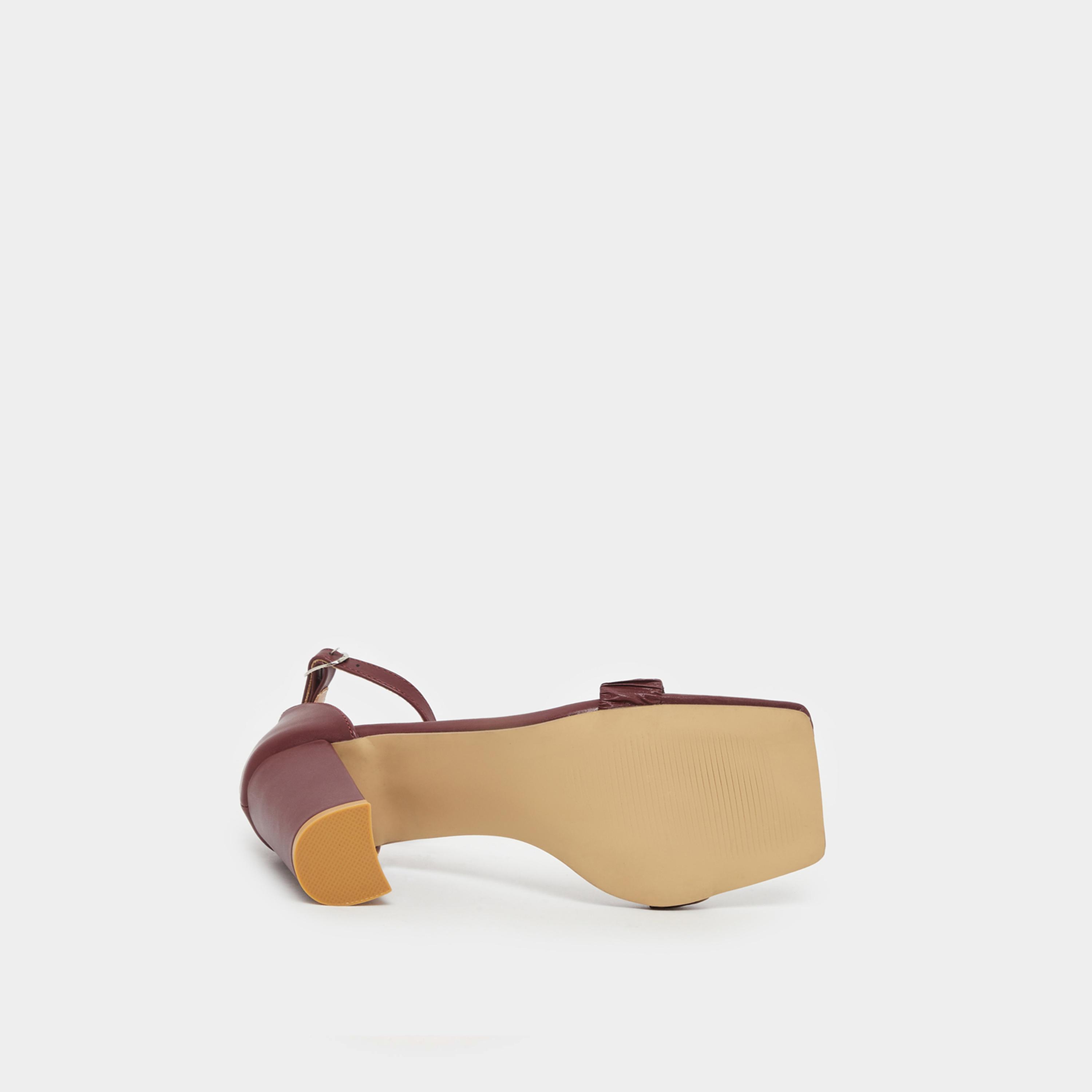 Styli Pleated Ankle Strap Block Heel Sandals-women-shoes-sandals-heeled-image-6