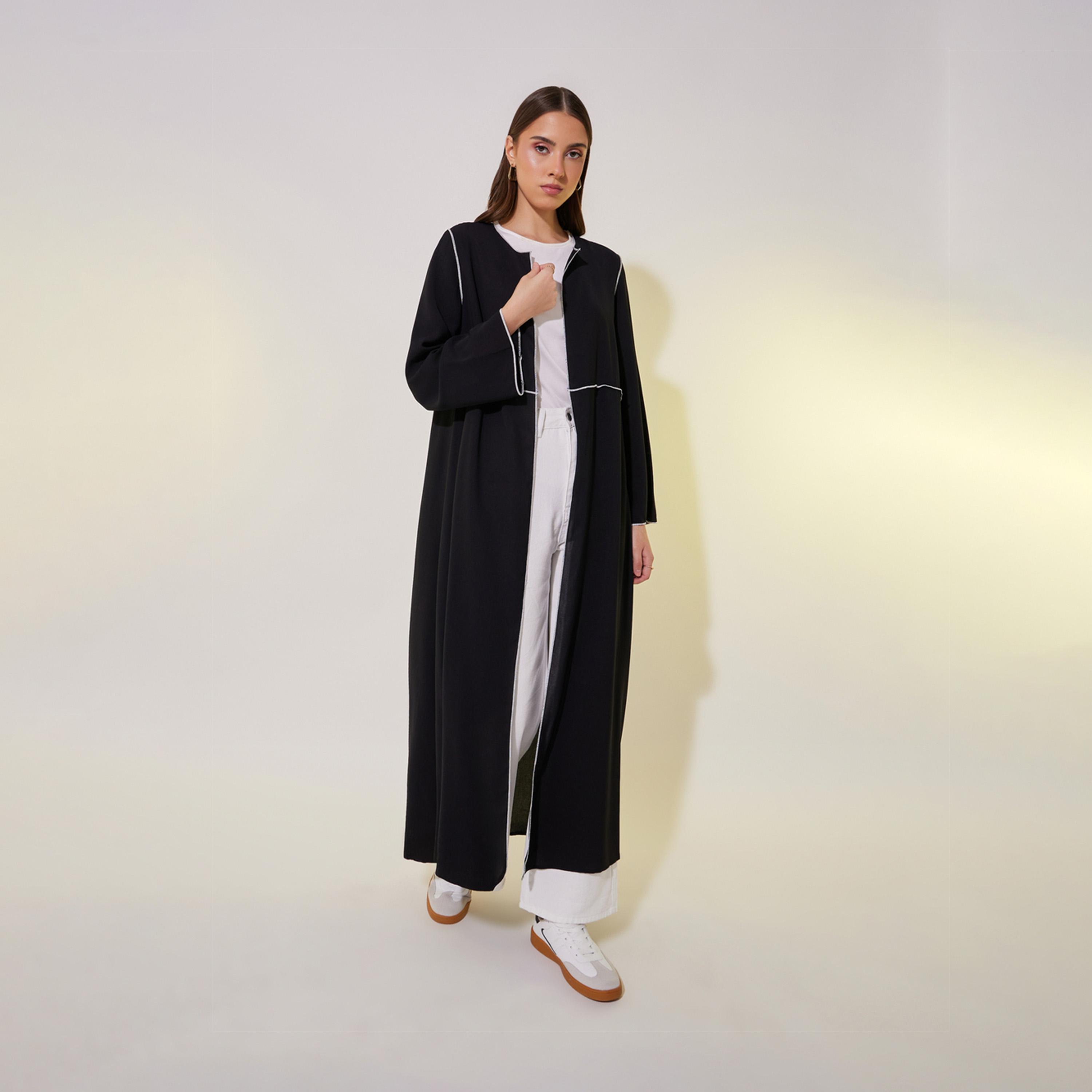 كيمونو بقصة عادية وتفاصيل درزات مُتباينة-women-clothing-shirtsandblouses-shirts-image-2