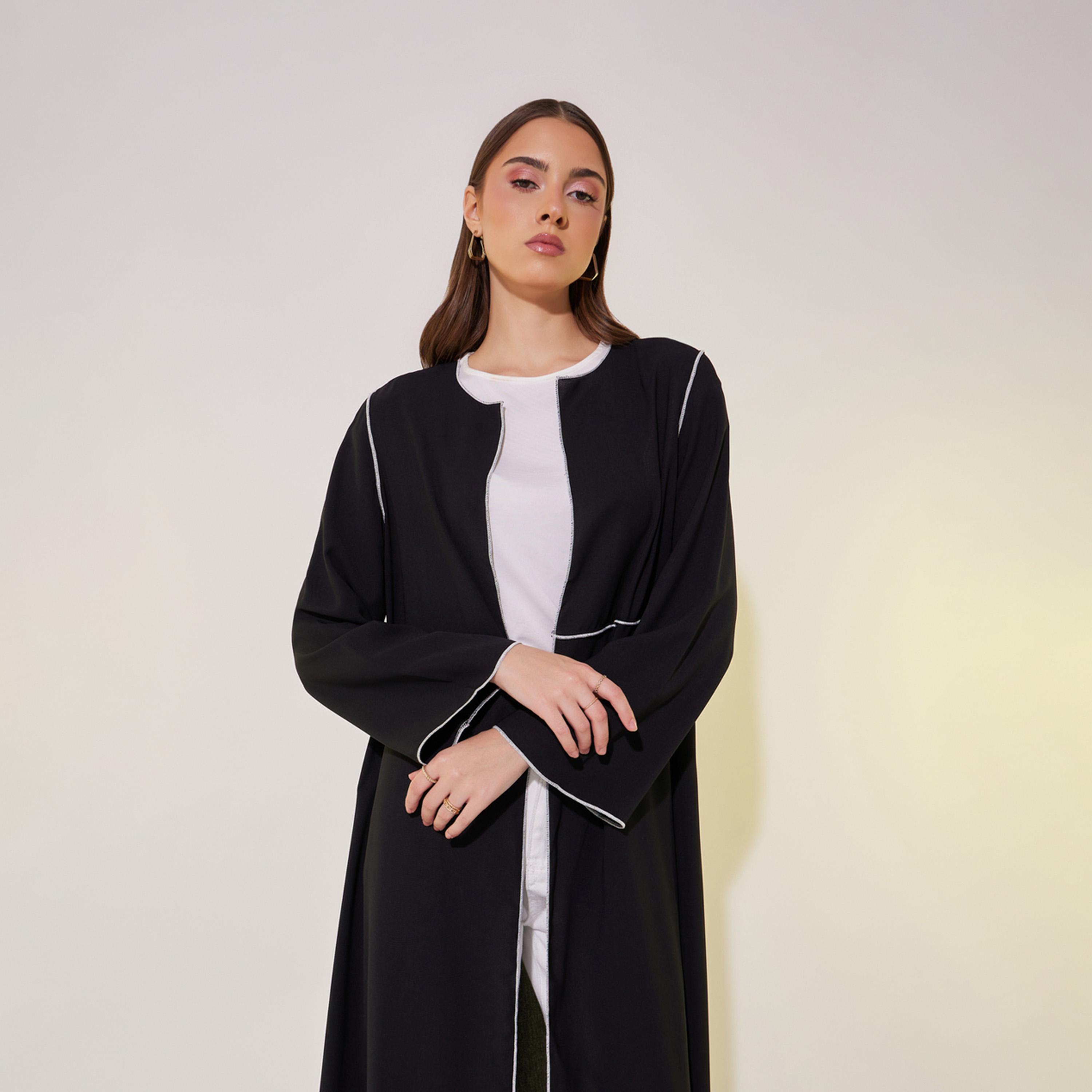 كيمونو بقصة عادية وتفاصيل درزات مُتباينة-women-clothing-shirtsandblouses-shirts-image-3