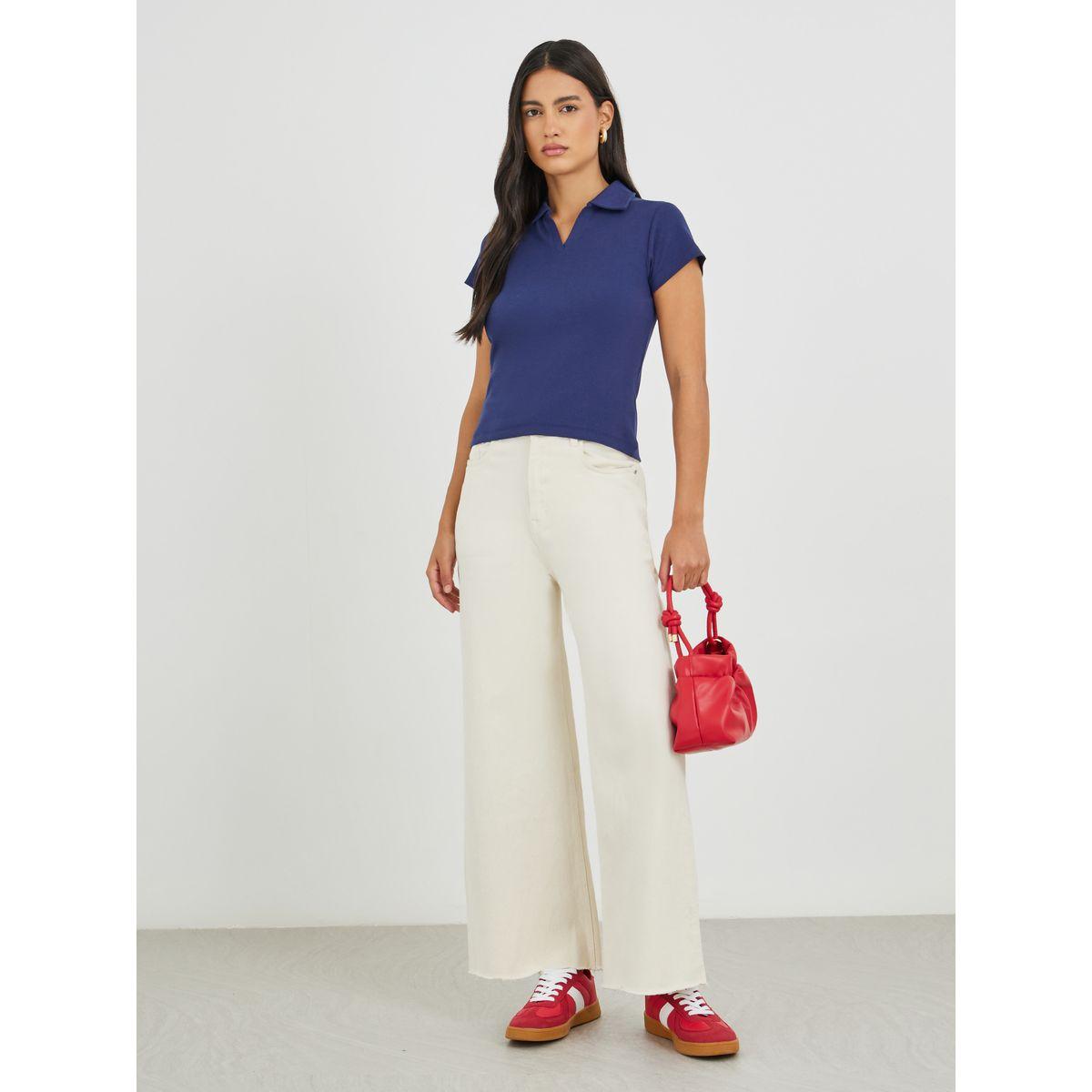 جينز سادة بقصة مستقيمة وخصر متوسط-women-clothing-bottoms-jeans-image-1