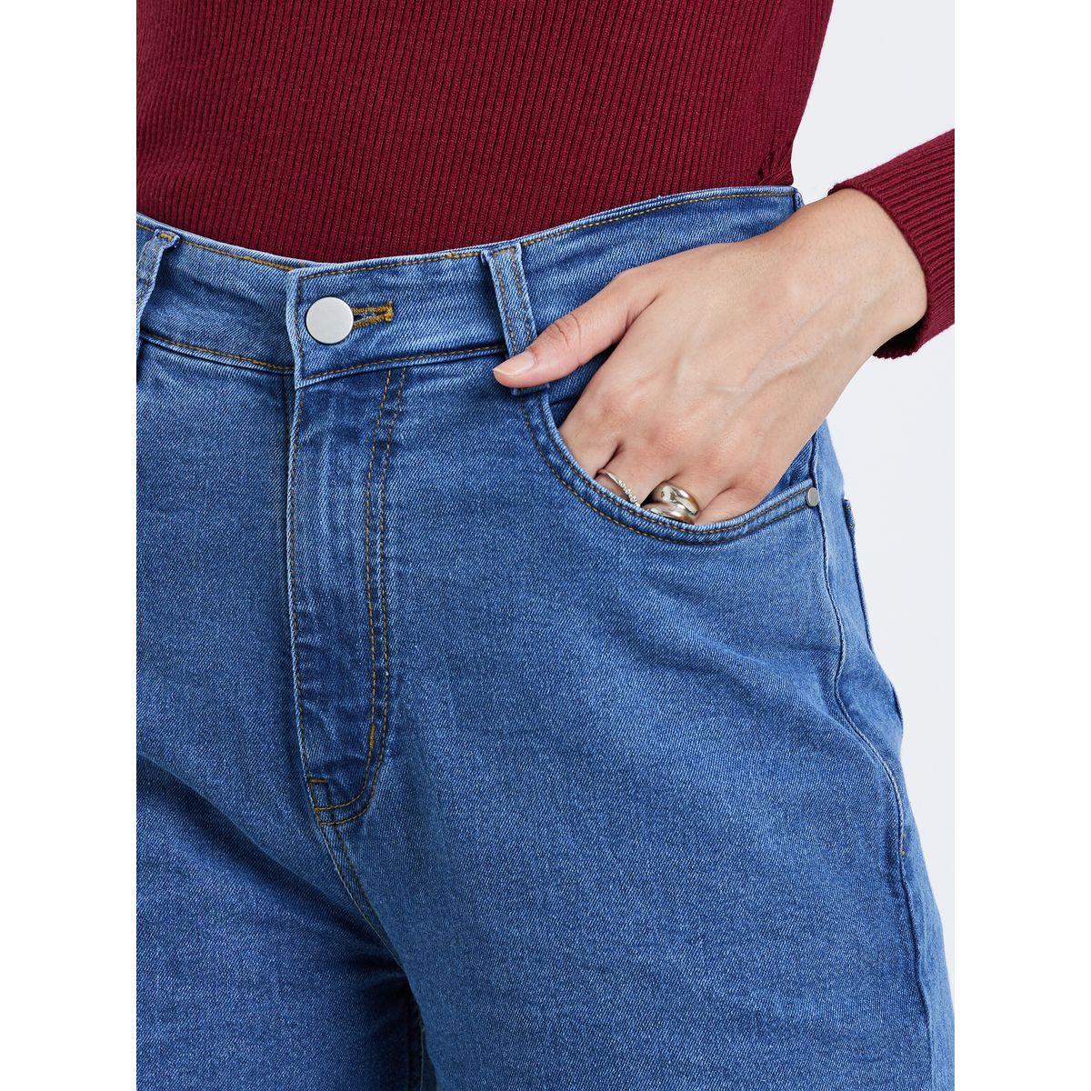 Styli Mid Rise Solid Stretchable Straight Fit Jeans-women-clothing-bottoms-jeans-image-3