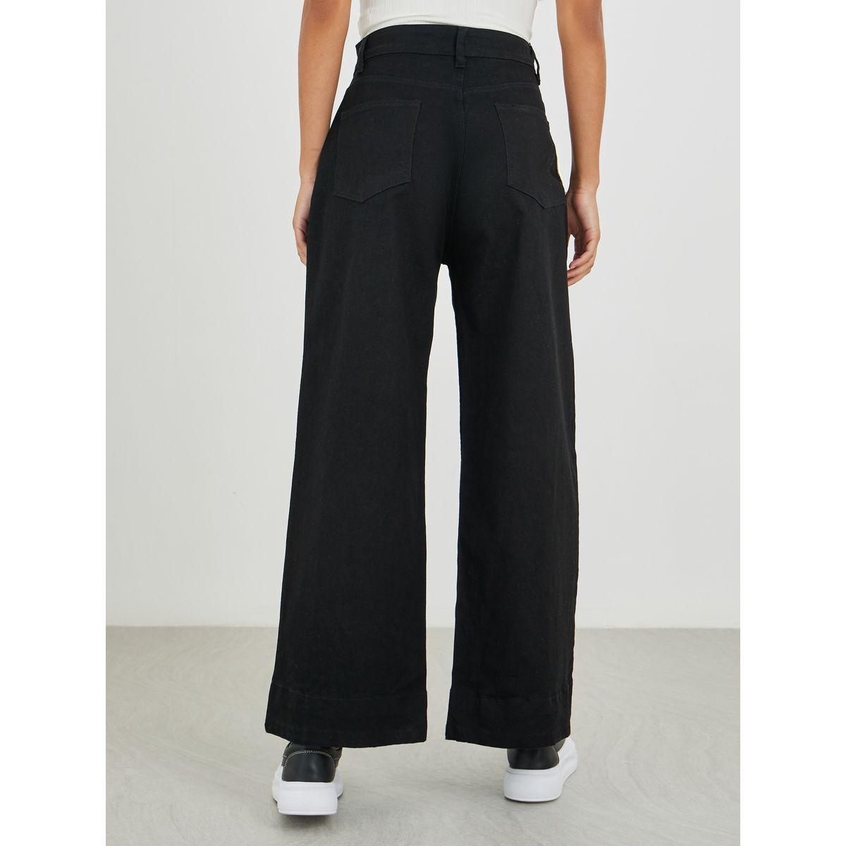 Styli Solid Wide Leg Jeans with Pintuck Detail-women-clothing-bottoms-jeans-image-4