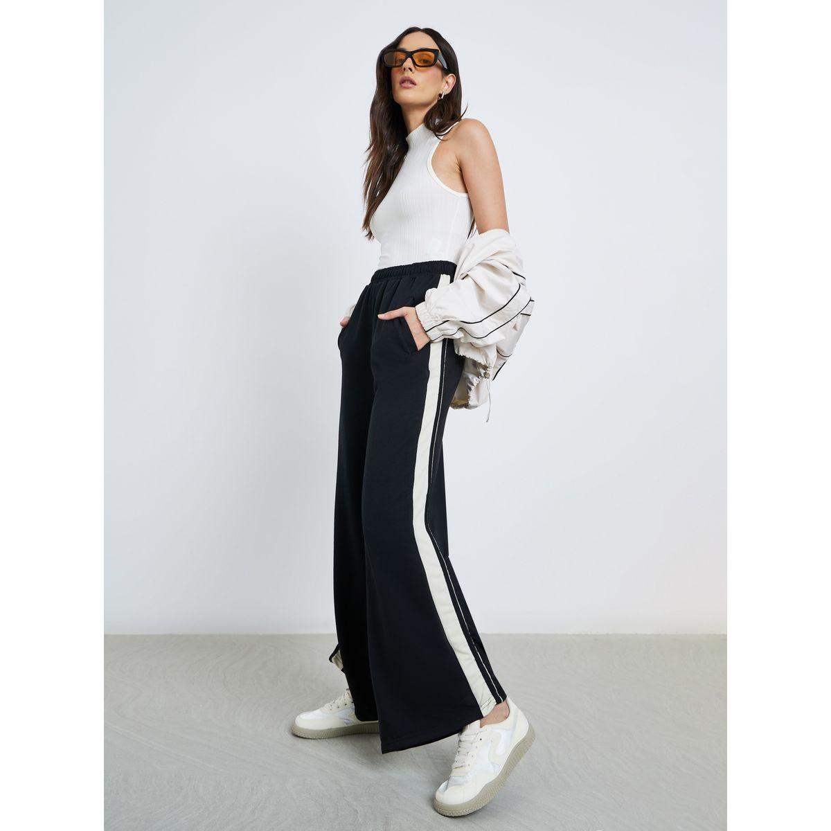 جوغر بتفاصيل مُتباينة مع درزات-women-clothing-bottoms-joggers-image-1