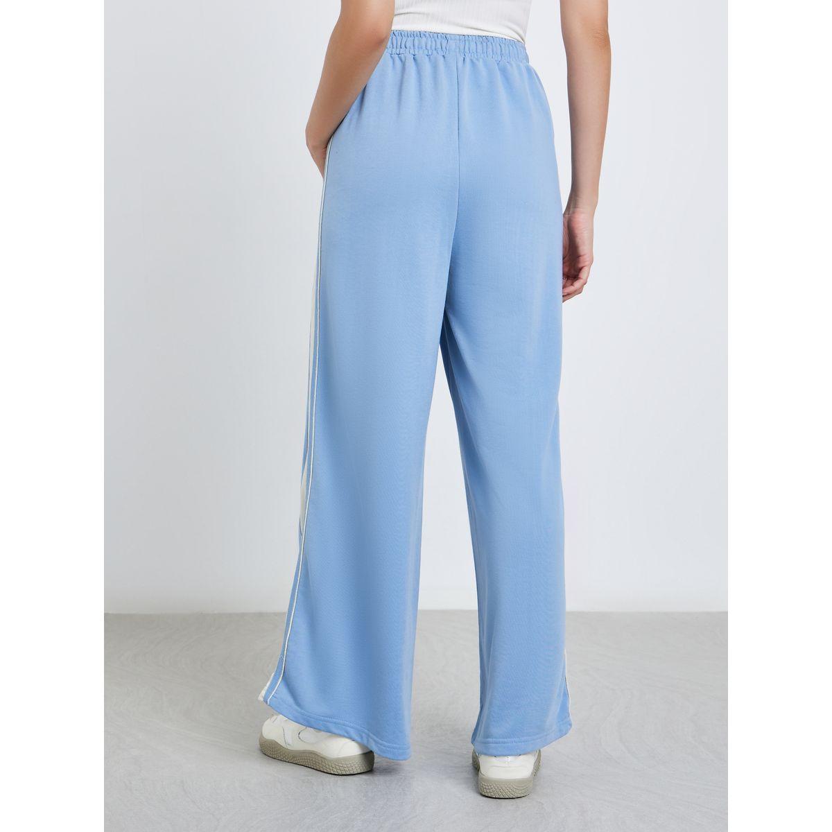 Styli Women Light Blue Contrast Side Seam Detail Joggers-women-clothing-bottoms-joggers-image-5