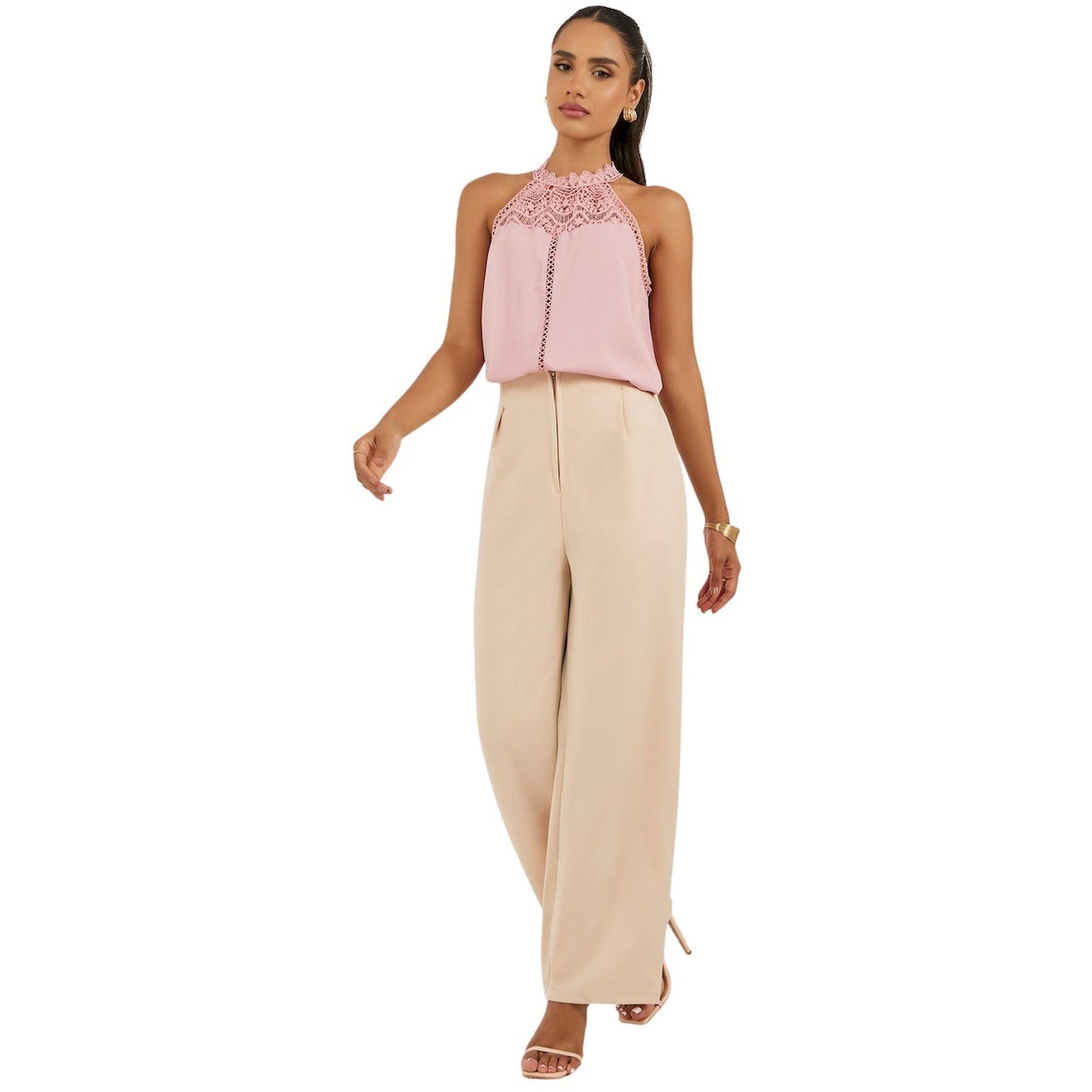 ستايلي - بلوزة عالية الرقبة بتفاصيل دانتيل-women-clothing-tshirts-image-3