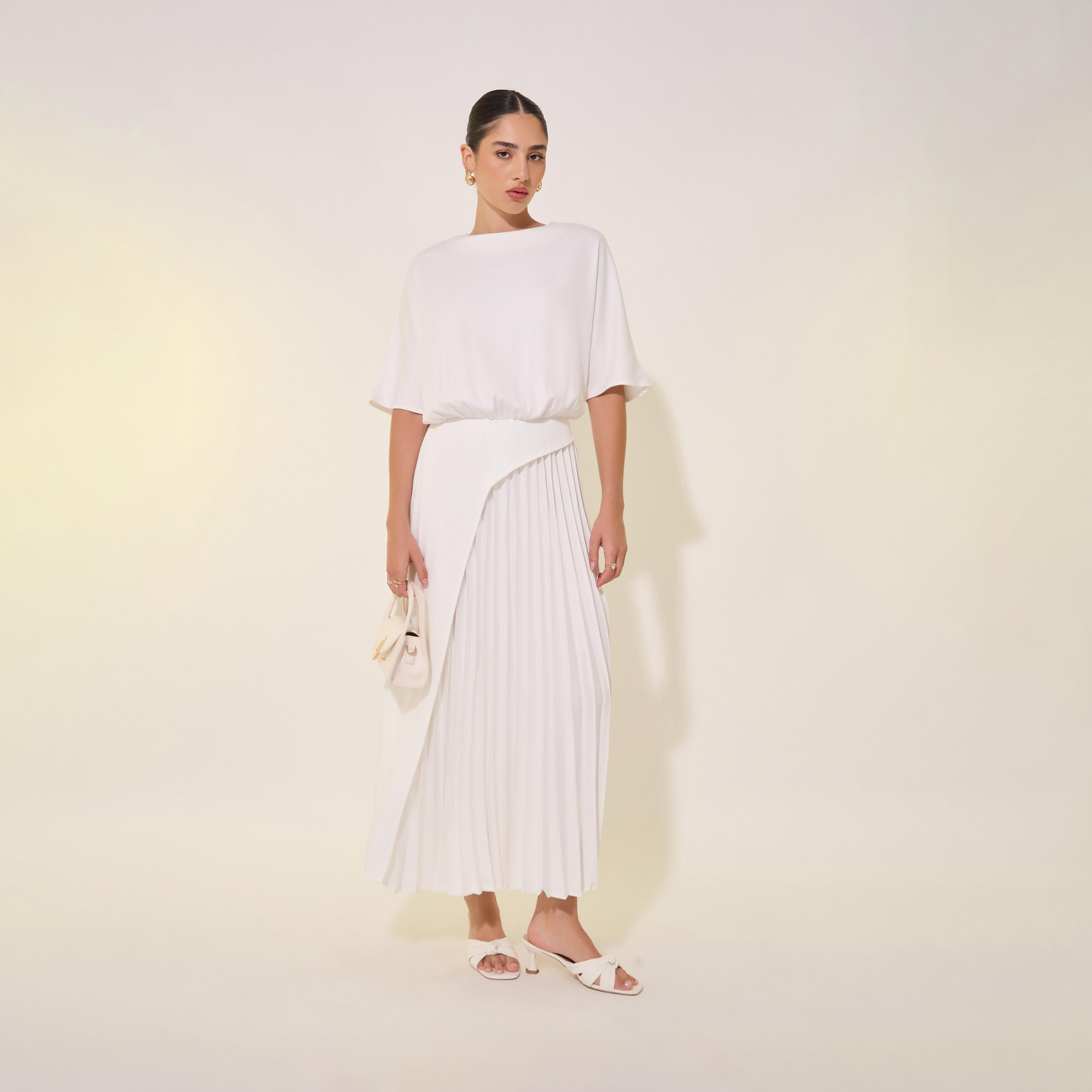 Take Two Solid Pleated Hem Maxi Dress-women-clothing-dresses-image-1