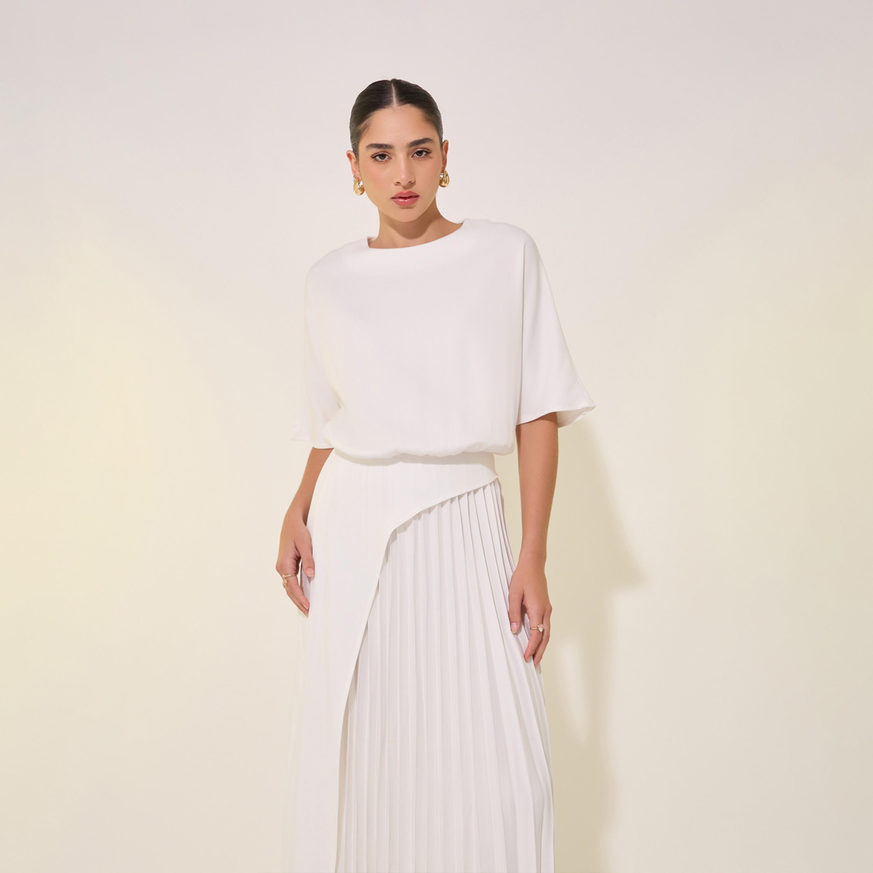 Take Two Solid Pleated Hem Maxi Dress-women-clothing-dresses-image-3