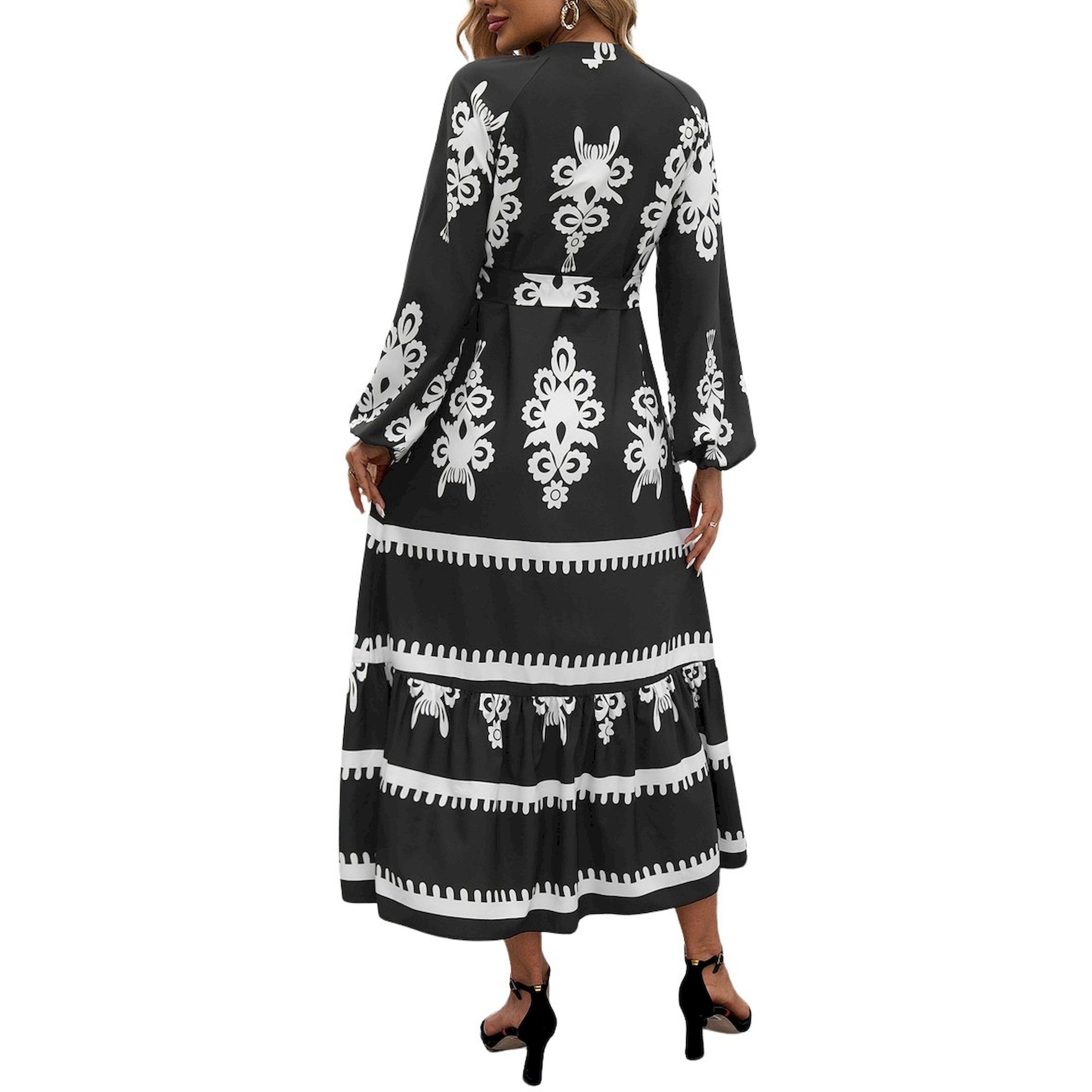 فستان ميدي مطبع بالكامل مع أكمام طويلة ورباط-women-clothing-dresses-image-2