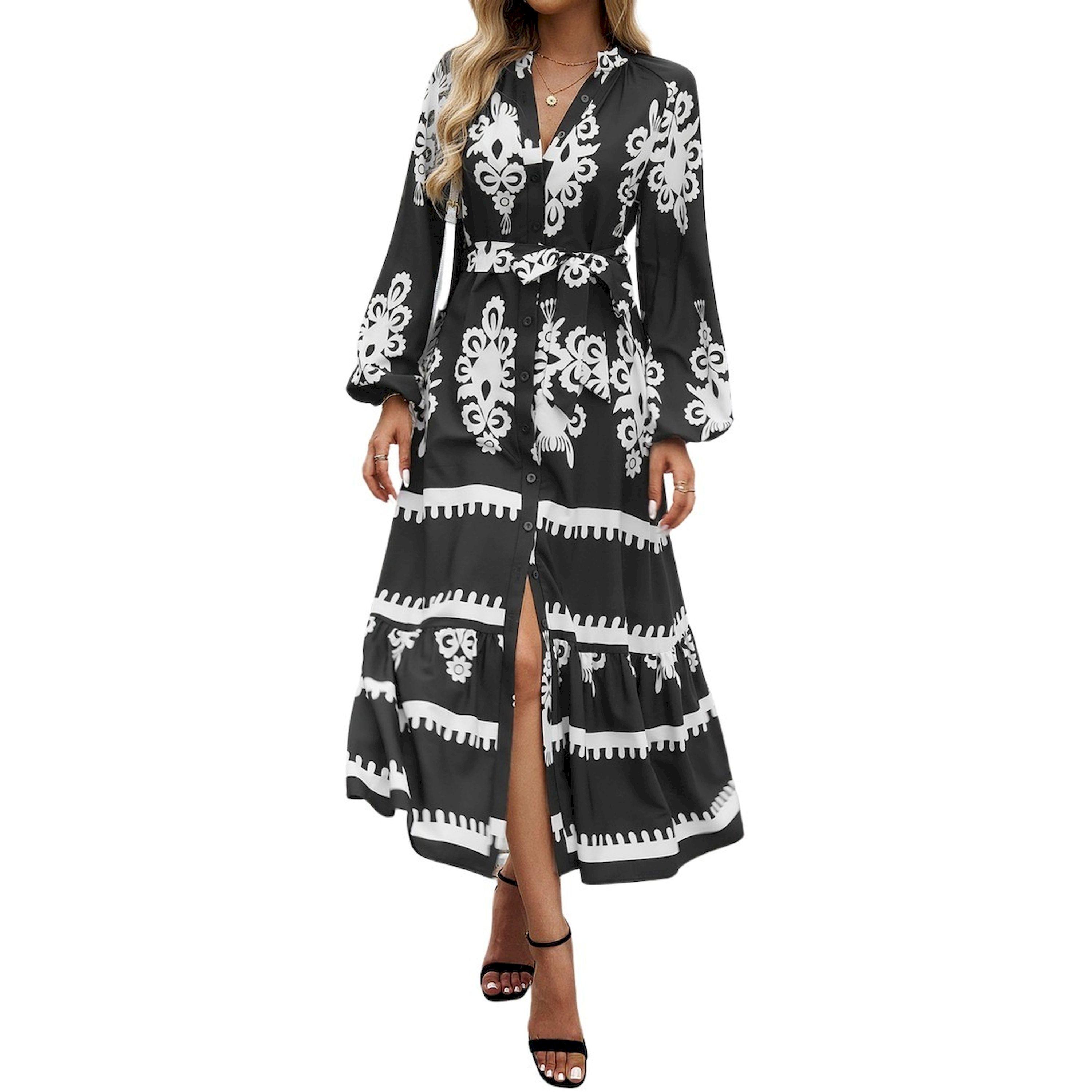 فستان ميدي مطبع بالكامل مع أكمام طويلة ورباط-women-clothing-dresses-image-3