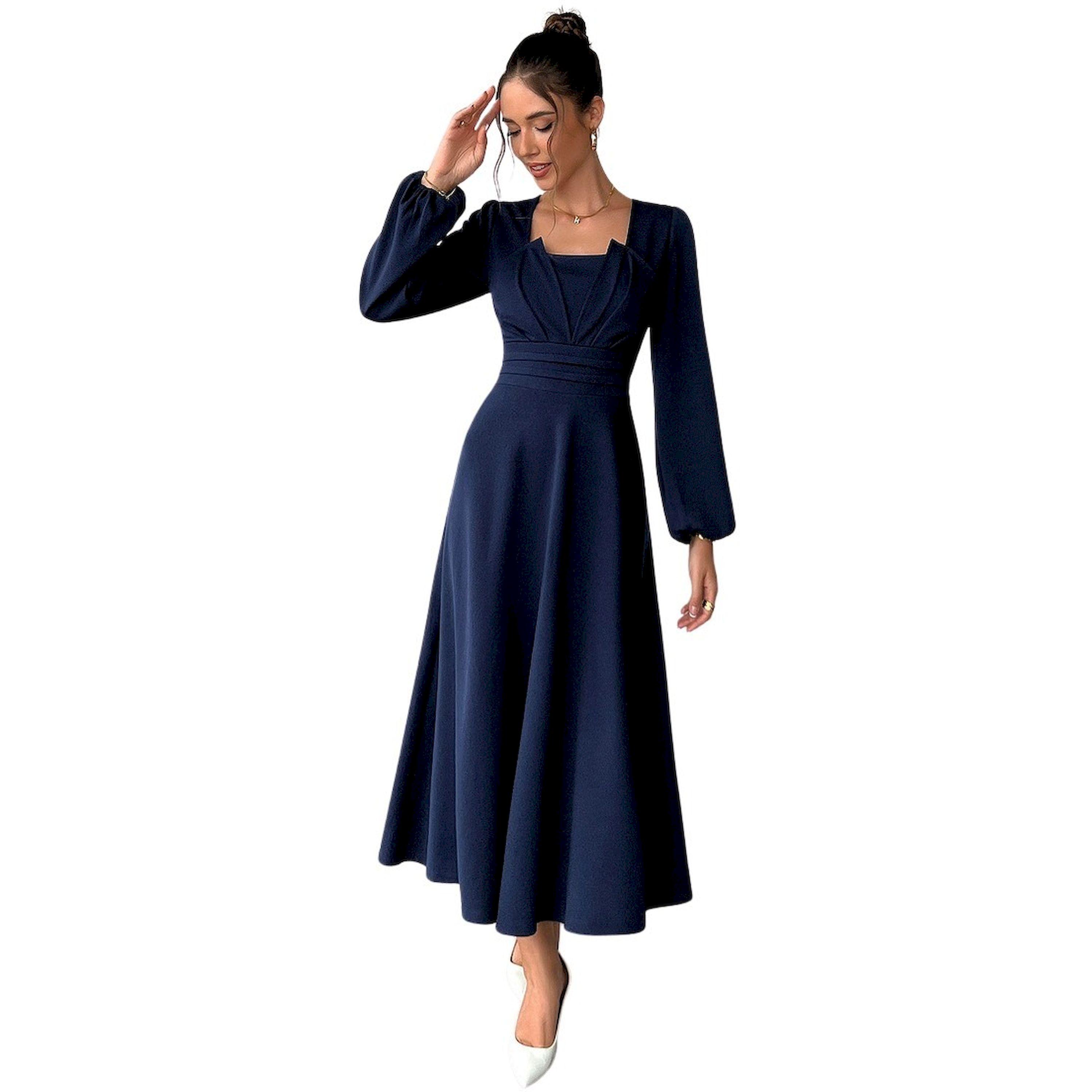 Take Two Front Neck Detail Long Sleeve Maxi Dress-women-clothing-dresses-image-4