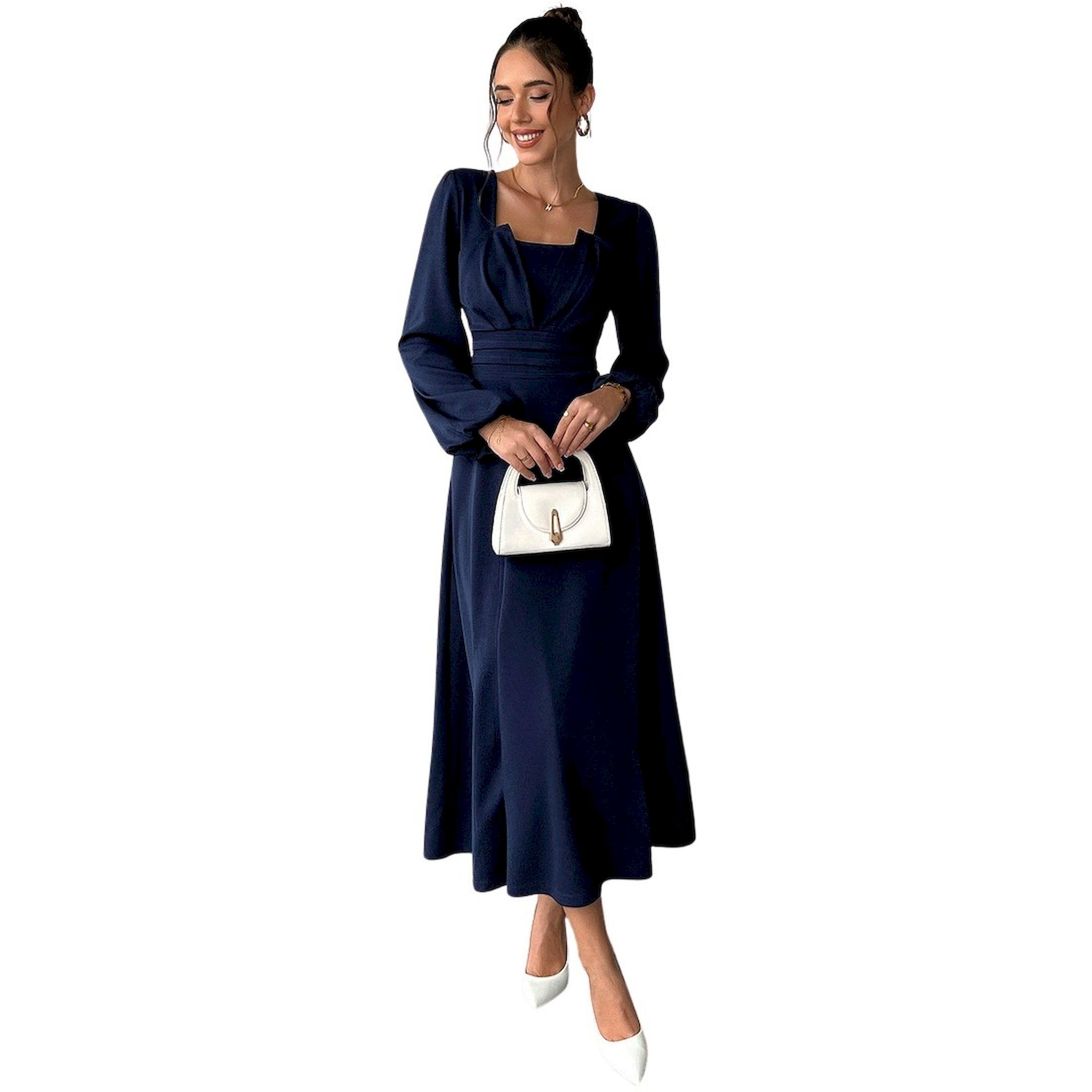 Take Two Front Neck Detail Long Sleeve Maxi Dress-women-clothing-dresses-image-5