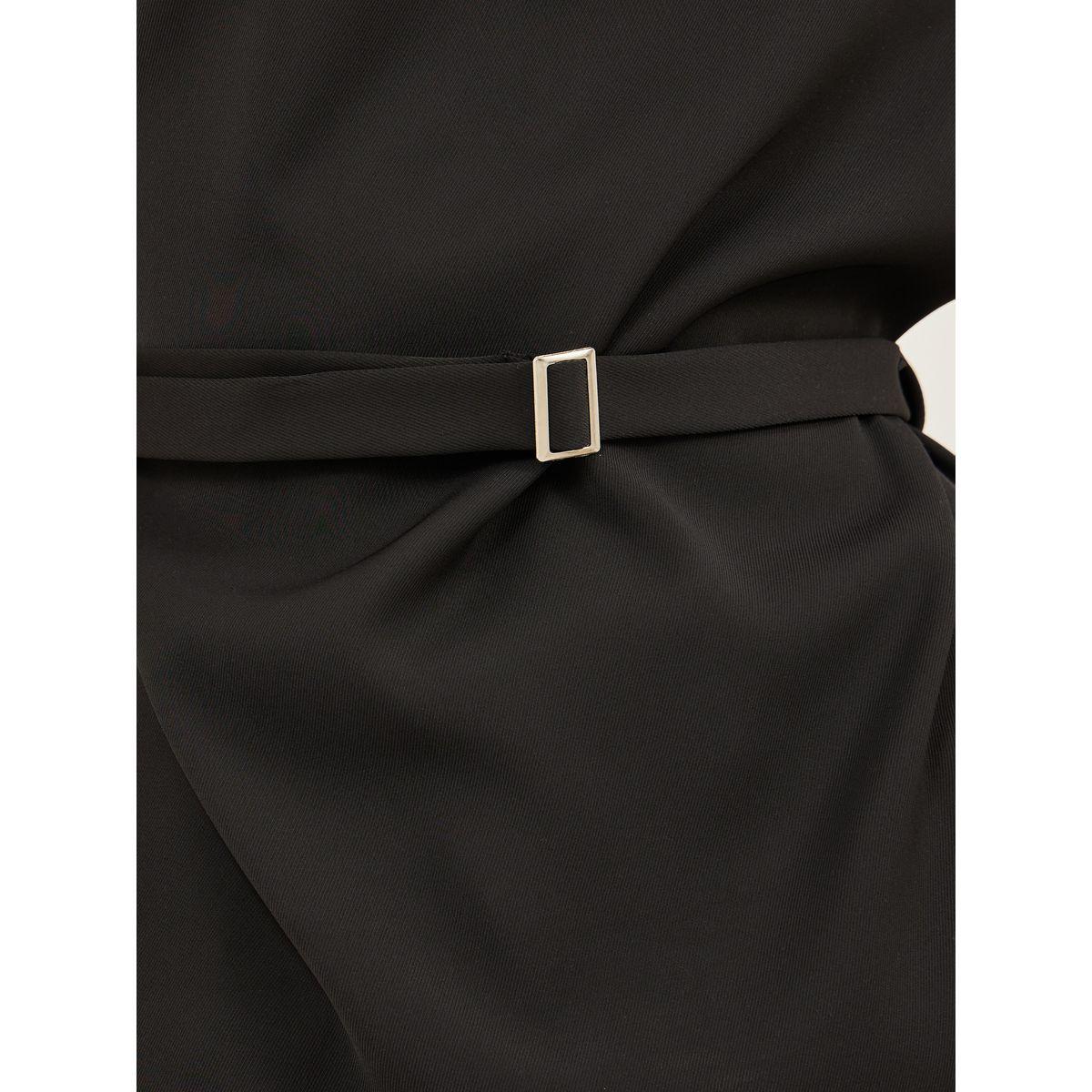 Styli Asymmetric Neck Short Sleeves Belted Top-women-clothing-shirtsandblouses-blouses-image-3