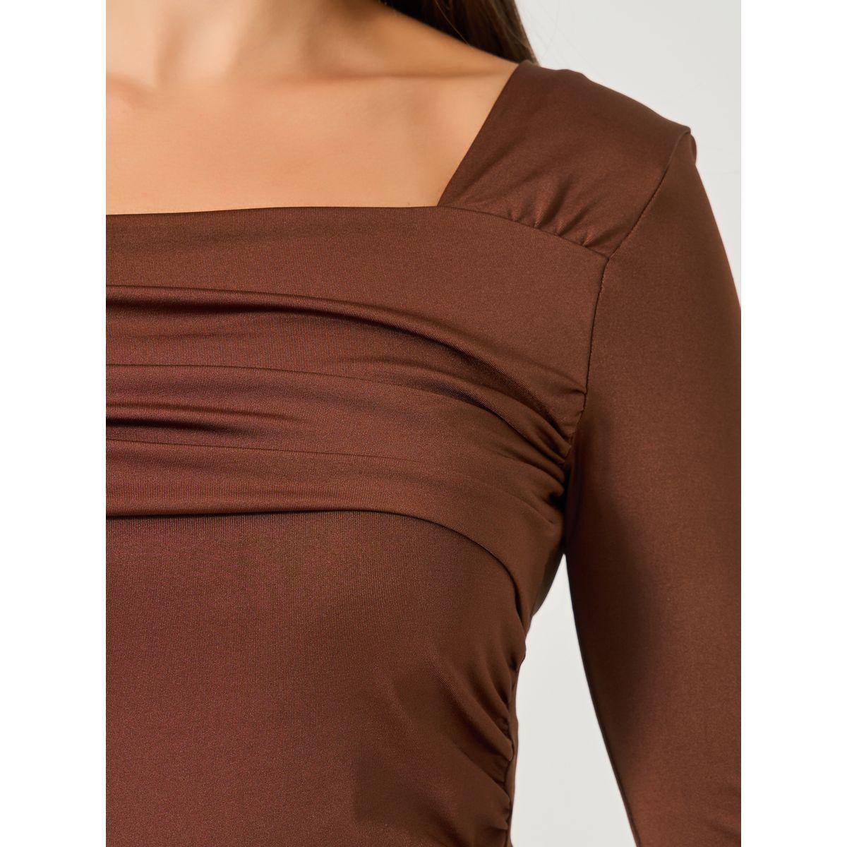 Styli Asymmetric Neck Pleated Detail Bodysuit-women-clothing-shirtsandblouses-blouses-image-4