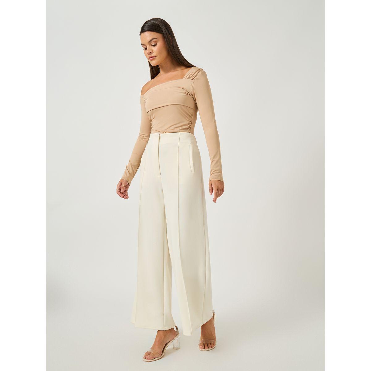 Styli Asymmetric Neck Pleated Detail Bodysuit-women-clothing-shirtsandblouses-blouses-image-2