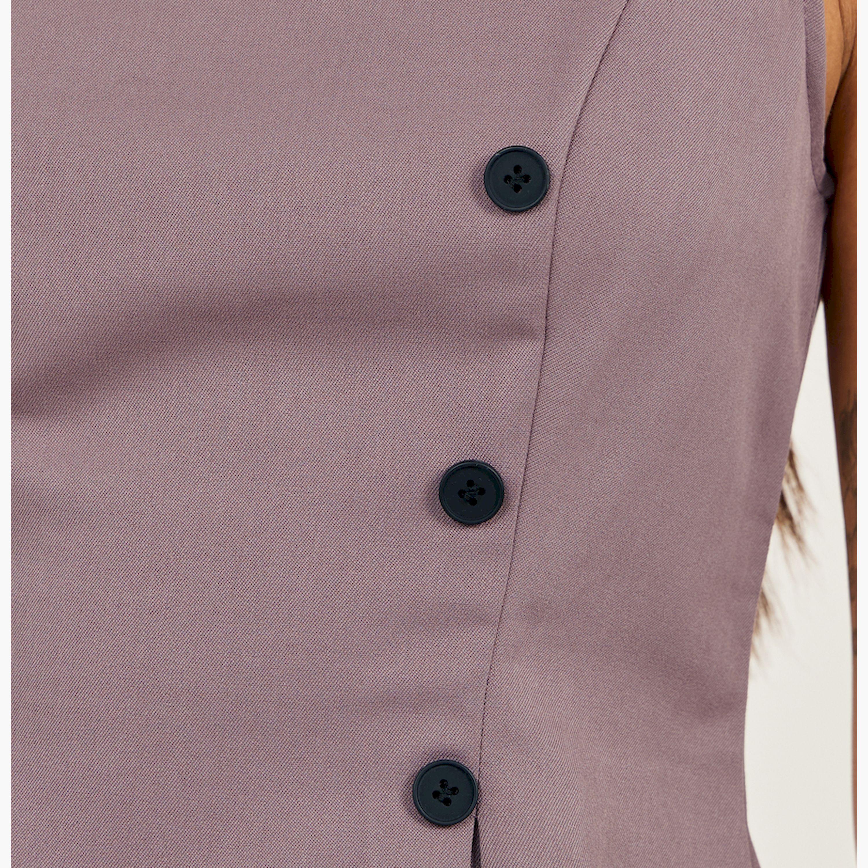 Styli Contrast Double Breasted Button Detail Peplum Top-women-clothing-shirtsandblouses-blouses-image-3