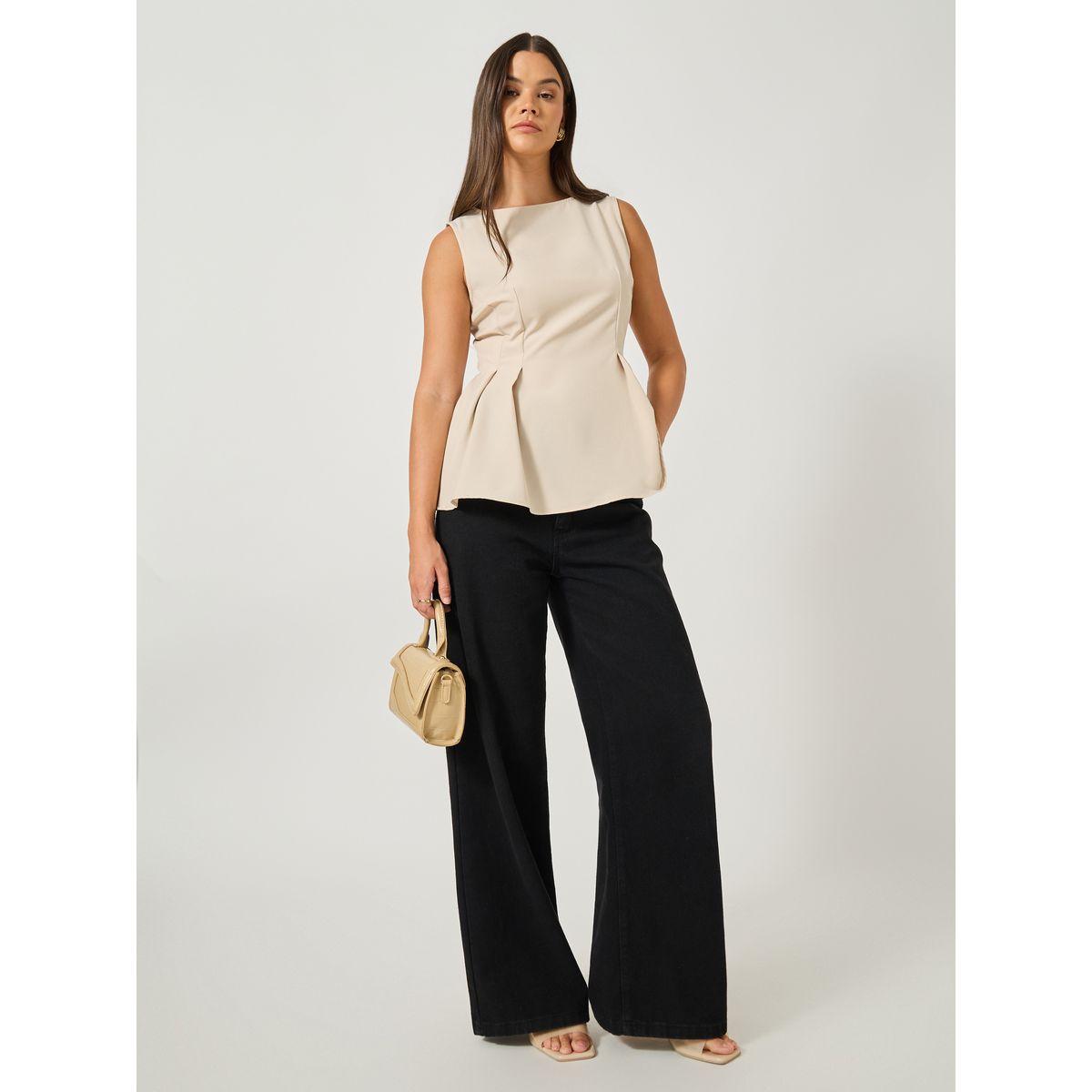 Styli Sleeveless Round Neck Peplum Top-women-clothing-shirtsandblouses-blouses-image-2