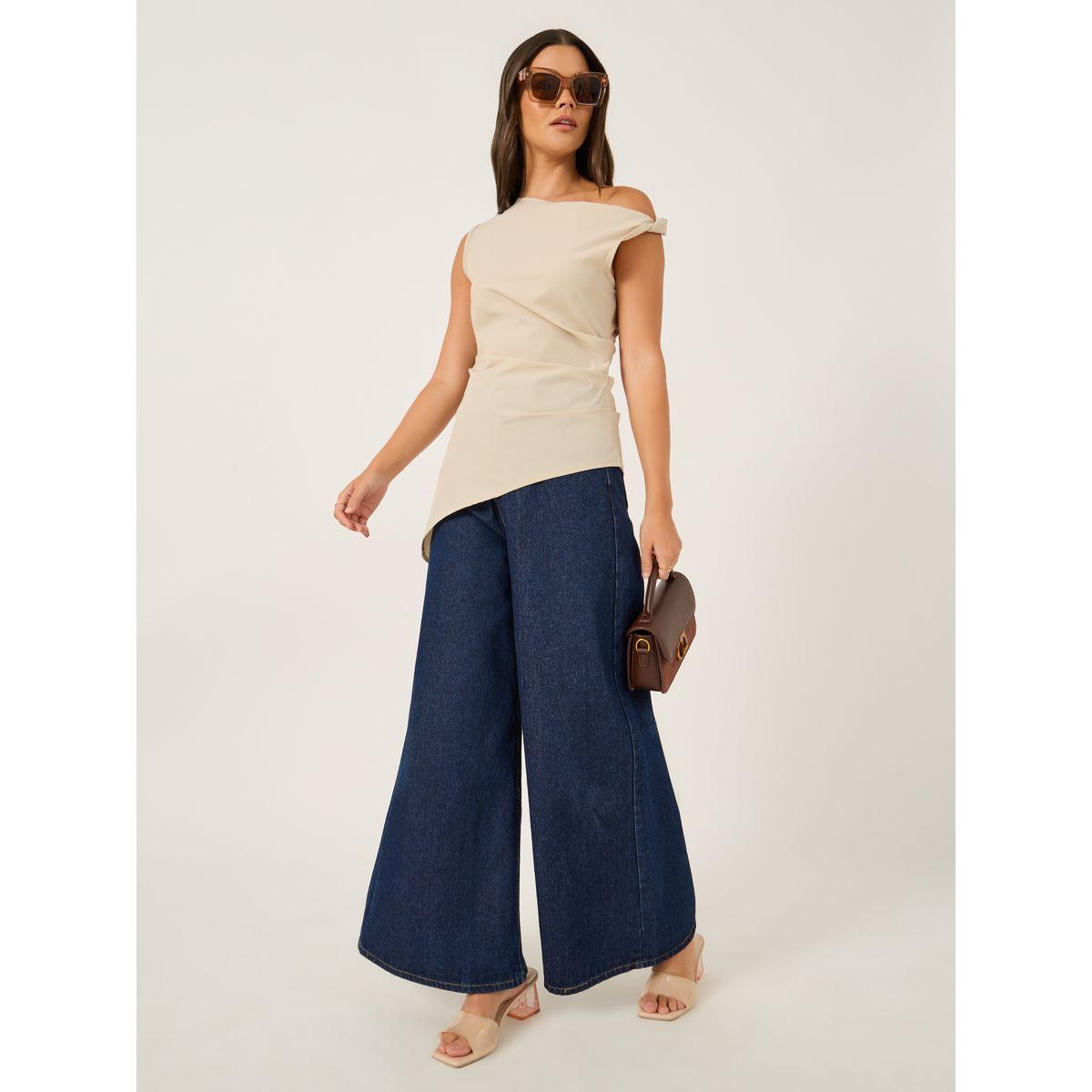 Styli Solid Asymmetric Hem One Shoulder Sleeveless Top-women-clothing-shirtsandblouses-blouses-image-2