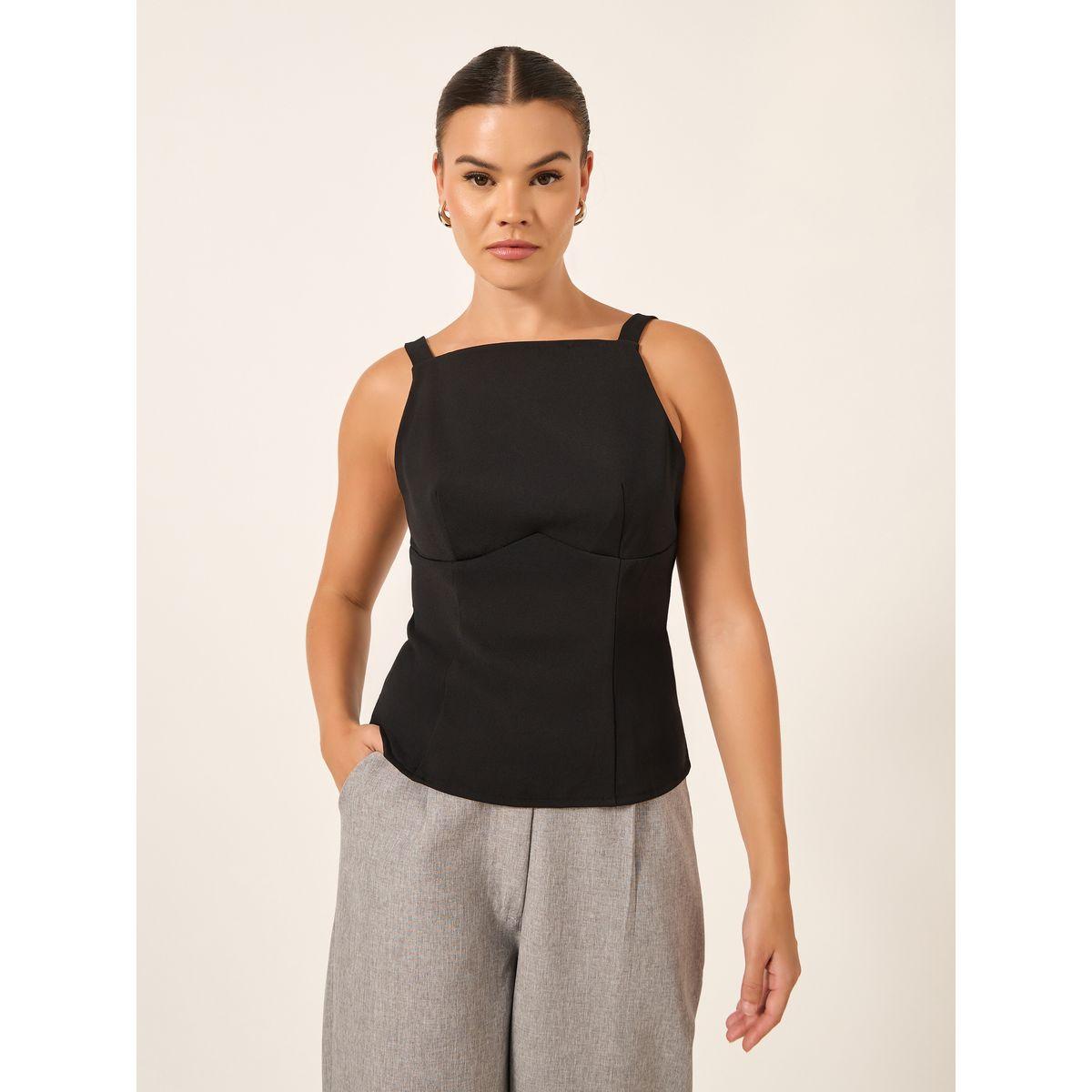 Styli Solid Strappy Square Neck Top-women-clothing-shirtsandblouses-blouses-image-3