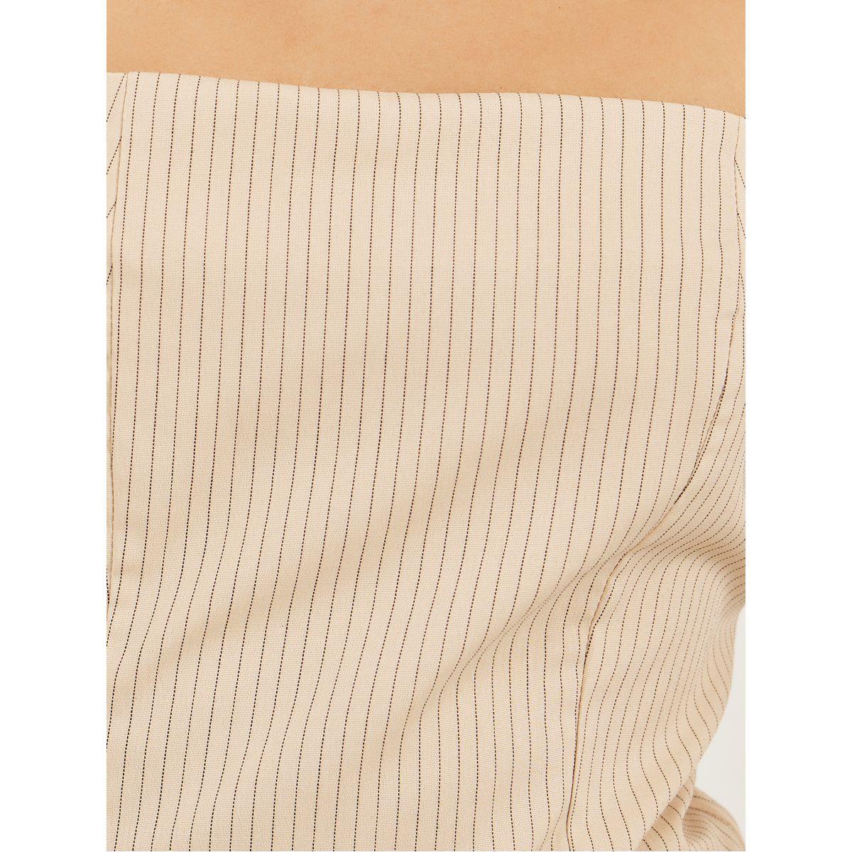 Styli Beige Striped Strapless Bandeau Top-women-clothing-shirtsandblouses-blouses-image-3