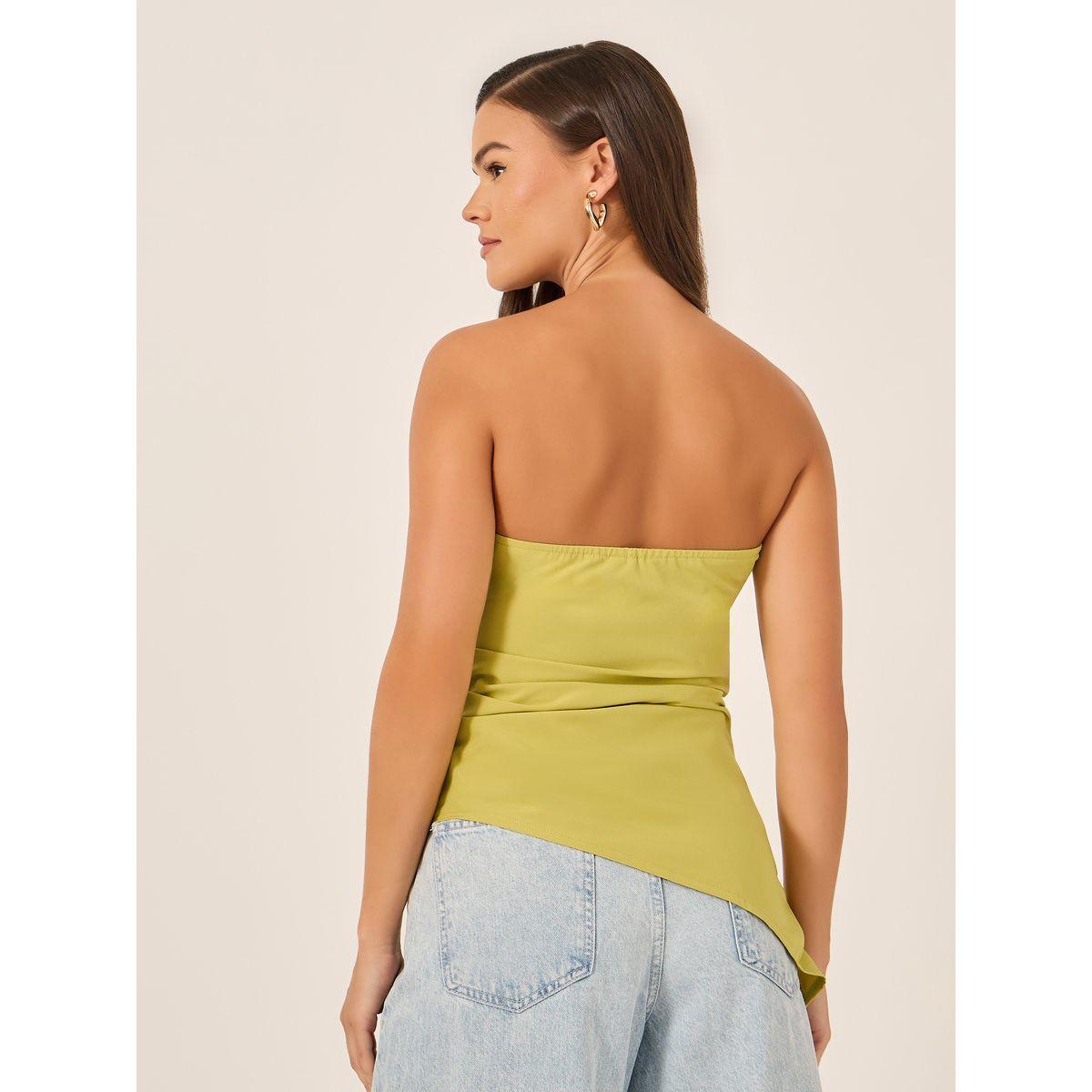 بلوزة بحافة غير متماثلة مع ياقة باندو-women-clothing-shirtsandblouses-blouses-image-4