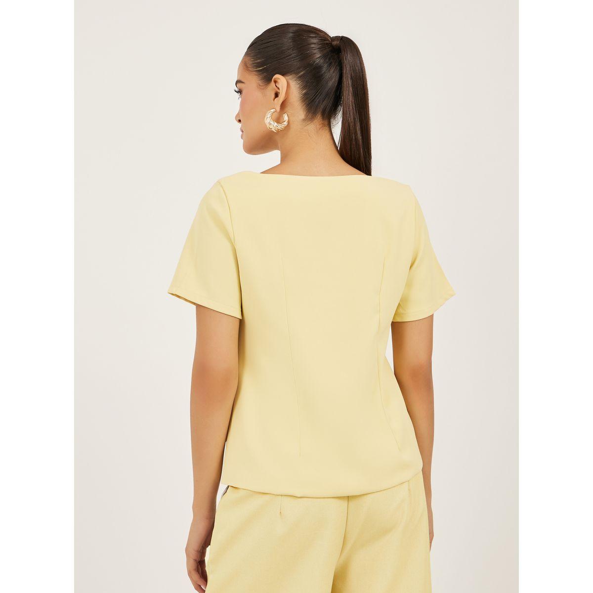 بلوزة سادة بياقة واسعة وأزرار-women-clothing-shirtsandblouses-blouses-image-4