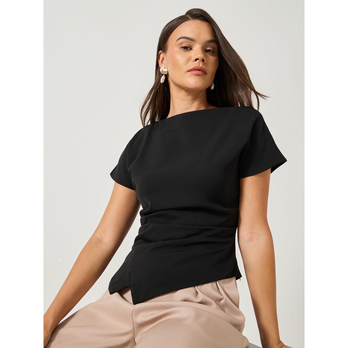 بلوزة سادى بحافة غير متماثلة الطول-women-clothing-shirtsandblouses-blouses-image-5