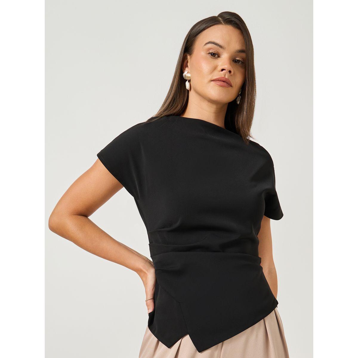 بلوزة سادى بحافة غير متماثلة الطول-women-clothing-shirtsandblouses-blouses-image-3