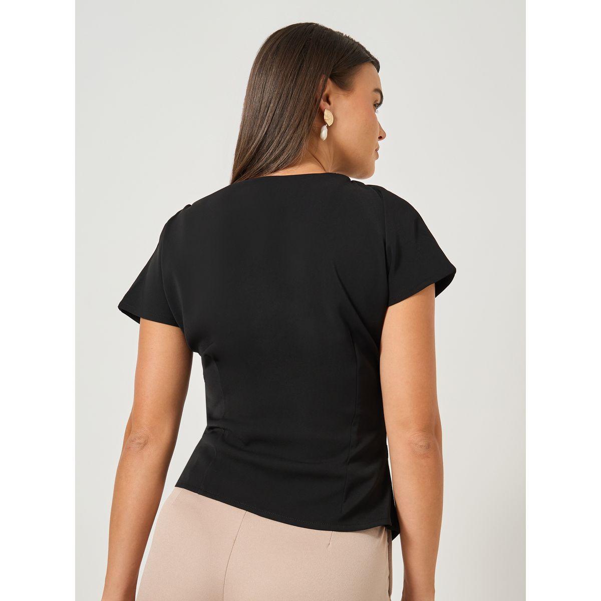 بلوزة سادى بحافة غير متماثلة الطول-women-clothing-shirtsandblouses-blouses-image-1