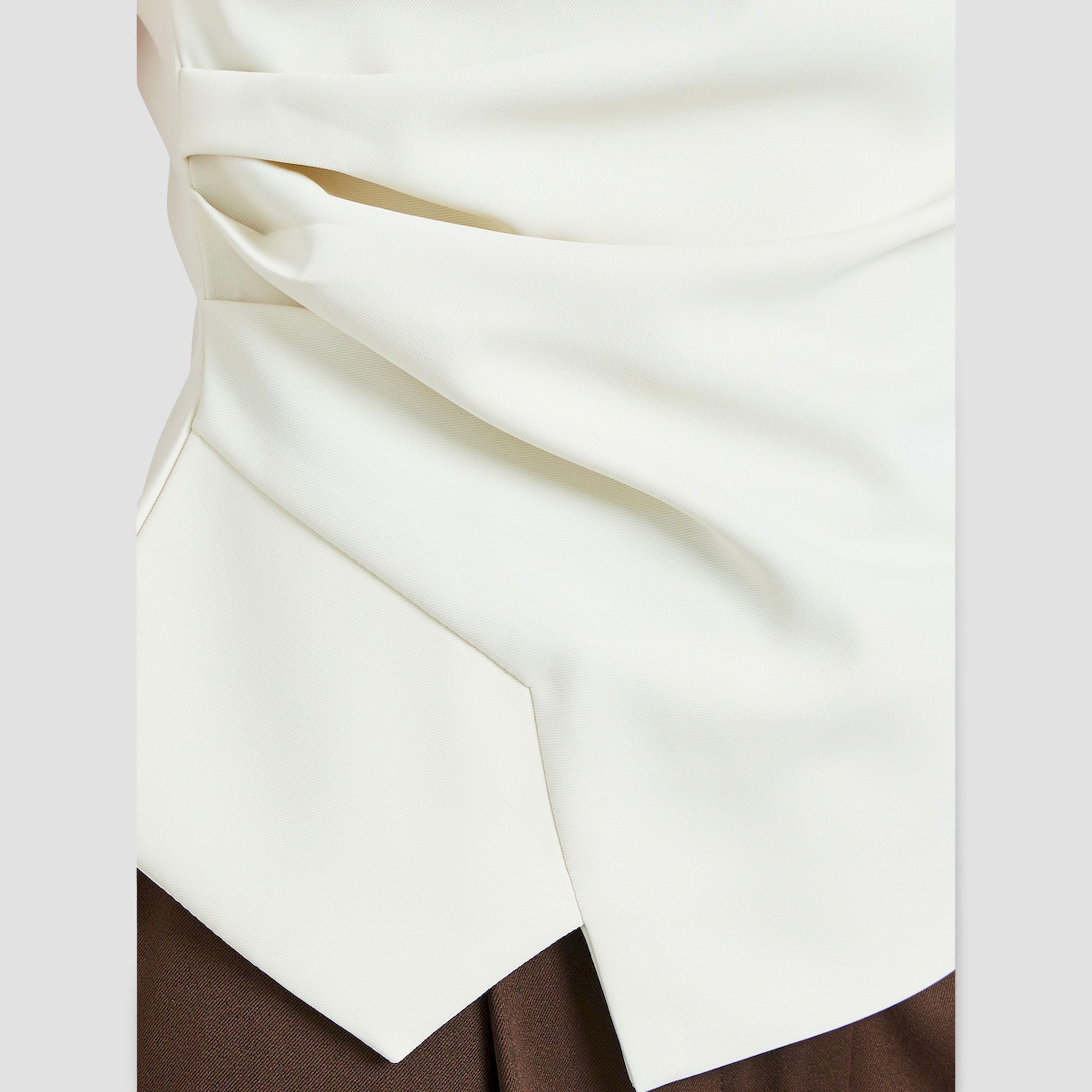 Styli Off White Solid Blouse with Asymmetric Hem-women-clothing-shirtsandblouses-blouses-image-5