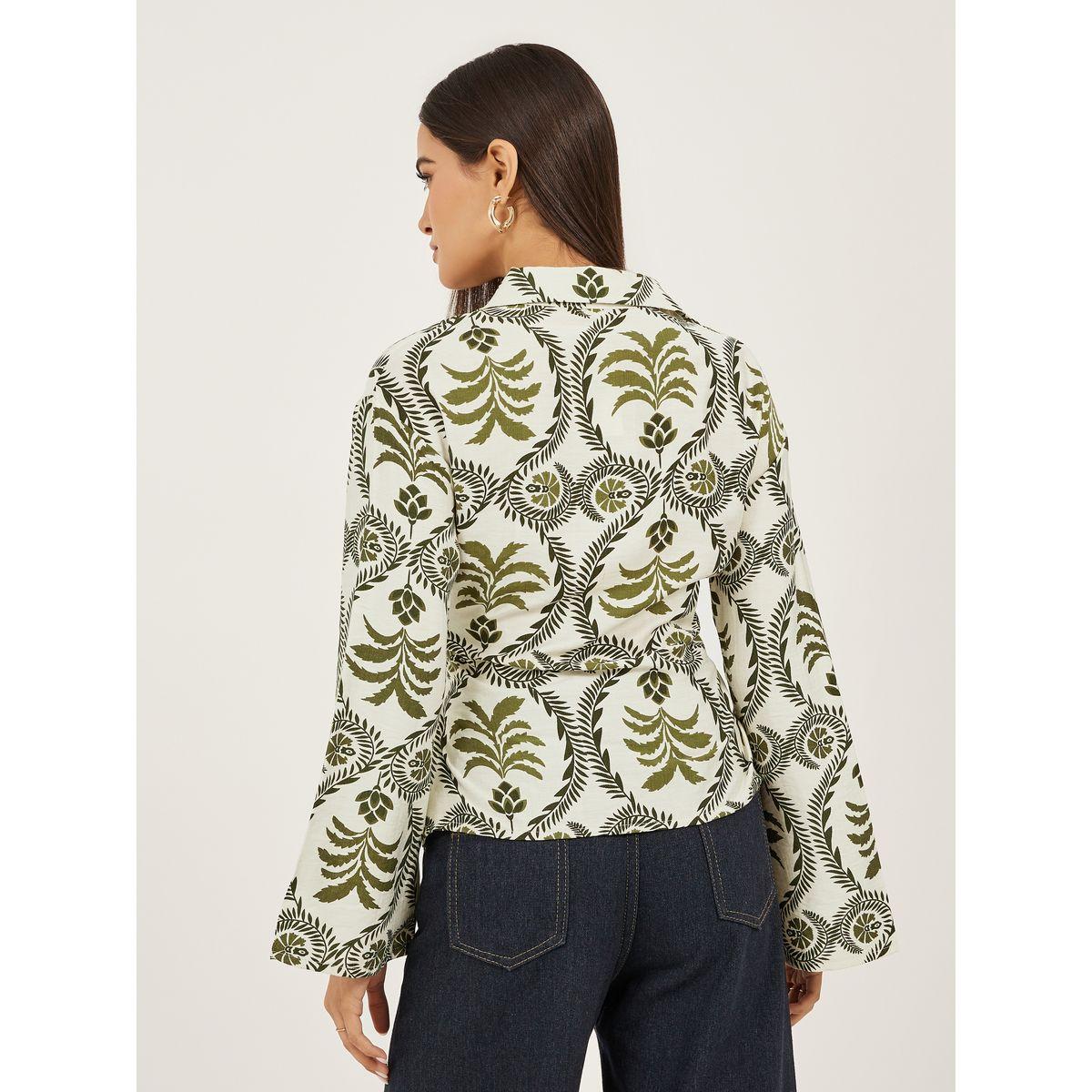 بلوزة بنمط لف وطبعة زهور مع أكمام جرس-women-clothing-shirtsandblouses-blouses-image-4