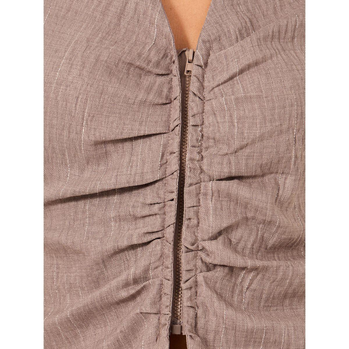 Styli Pinstriped Sleeveless Fitted Shirt with Hook and Eye Front-women-clothing-shirtsandblouses-shirts-image-3
