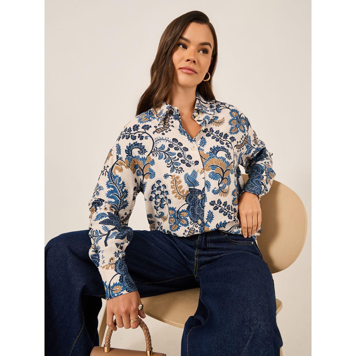 Styli Oversized Paisley Print Spread Collar Shirt-women-clothing-shirtsandblouses-shirts-image-1