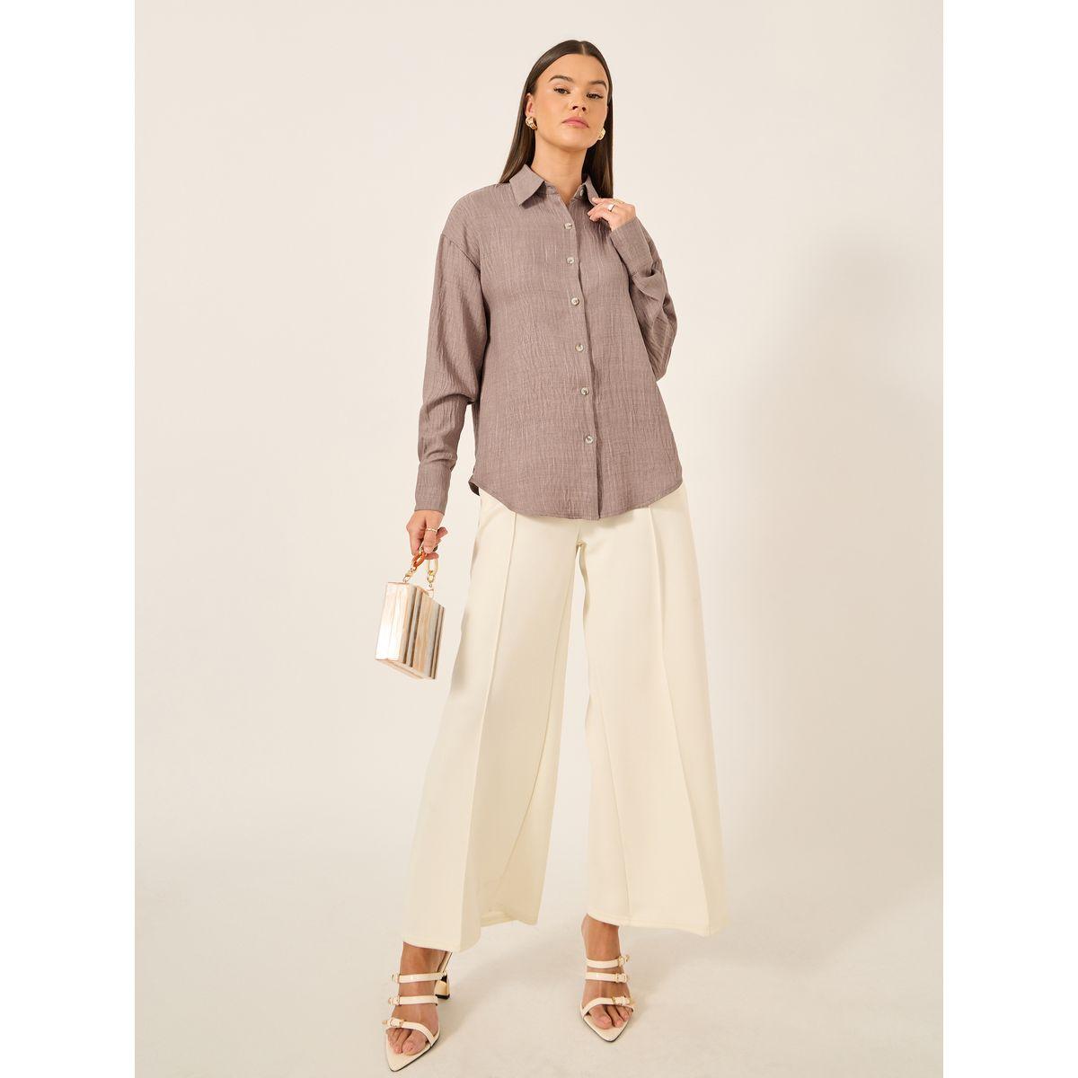 Styli Oversized Linen Spread Collar Shirt-women-clothing-shirtsandblouses-shirts-image-3