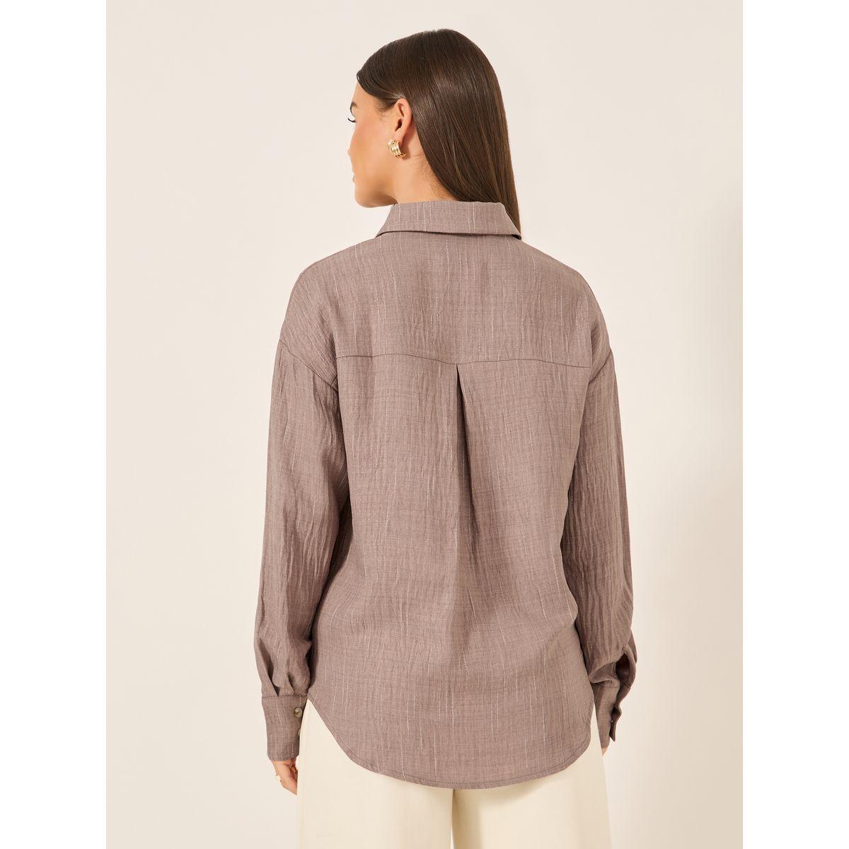 Styli Oversized Linen Spread Collar Shirt-women-clothing-shirtsandblouses-shirts-image-5