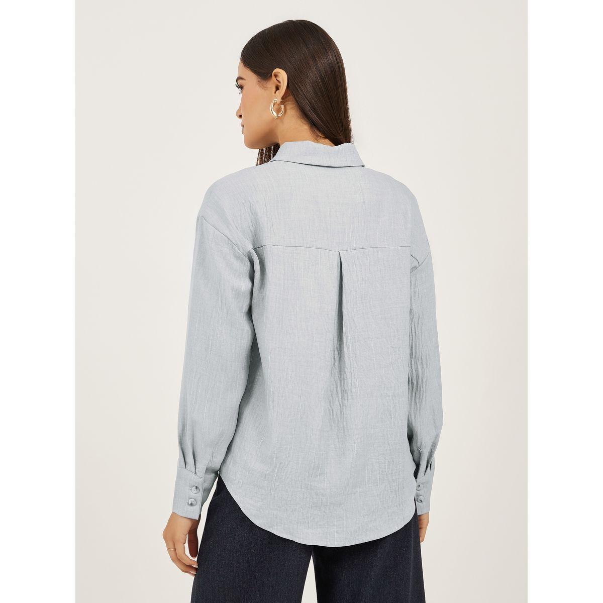 Styli Oversized Linen Spread Collar Shirt-women-clothing-shirtsandblouses-shirts-image-5