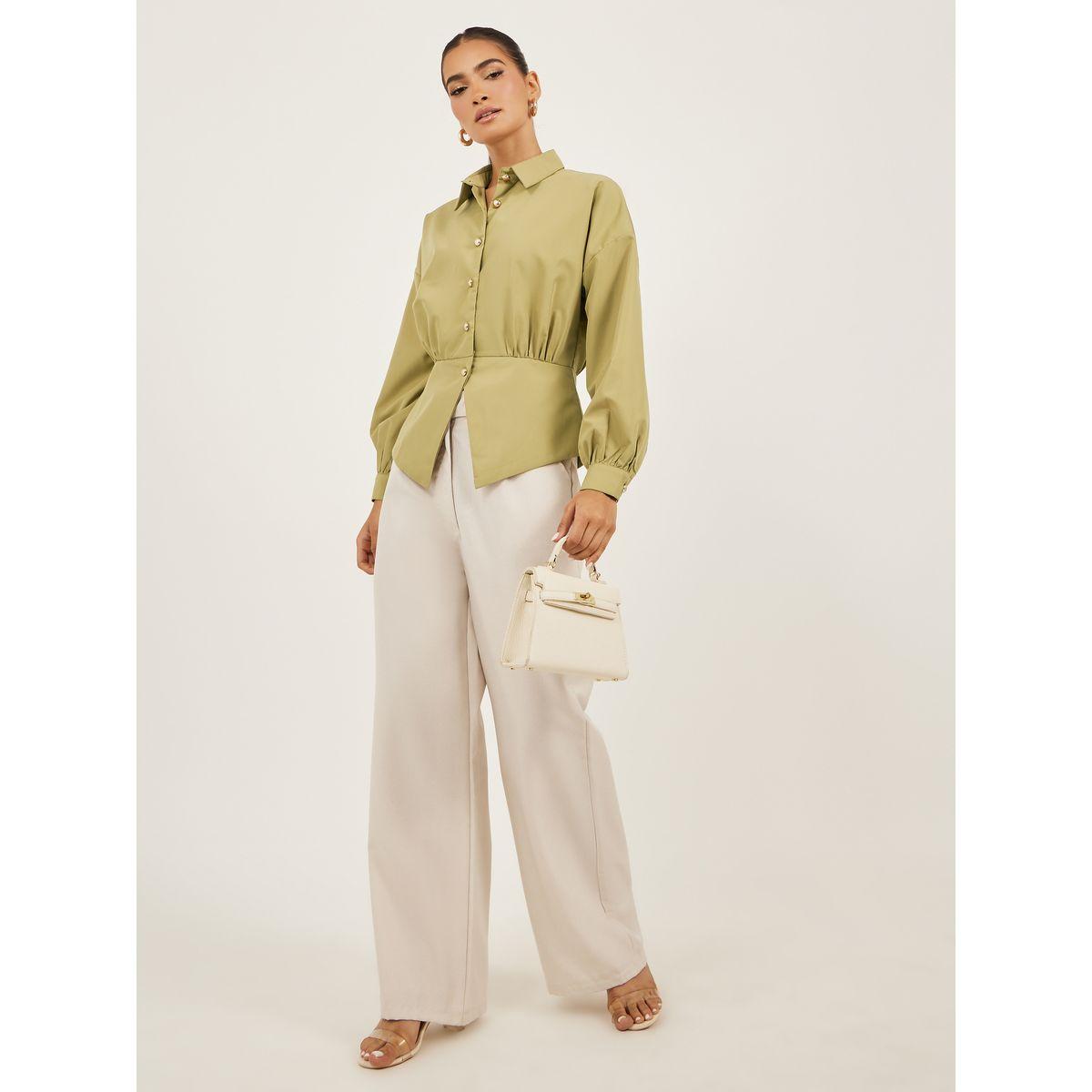 بلوزة سادة بنمط جيليه مع حافة غير متماثلة الطول-women-clothing-coatsandjackets-waistcoats-image-2