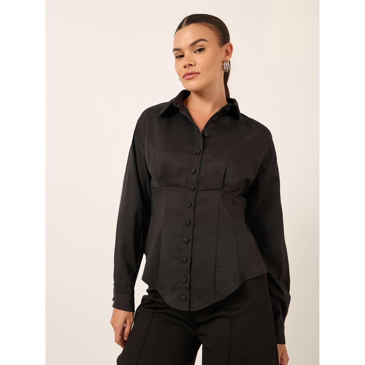 بلوزة بتفاصيل كورسيه وياقة سبريد-women-clothing-shirtsandblouses-shirts-image-3