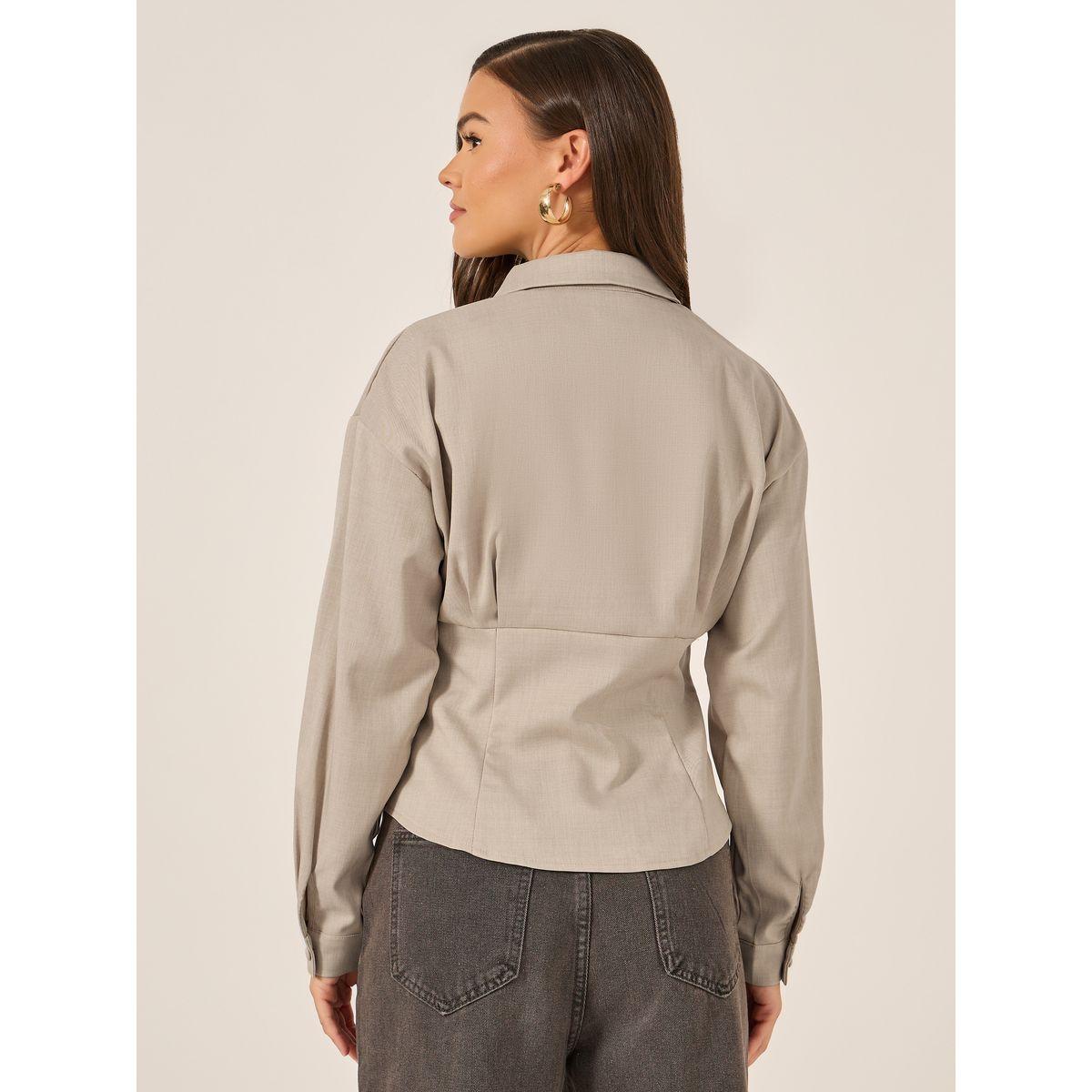 بلوزة بقصة عادية وياقة سبريد-women-clothing-shirtsandblouses-shirts-image-4