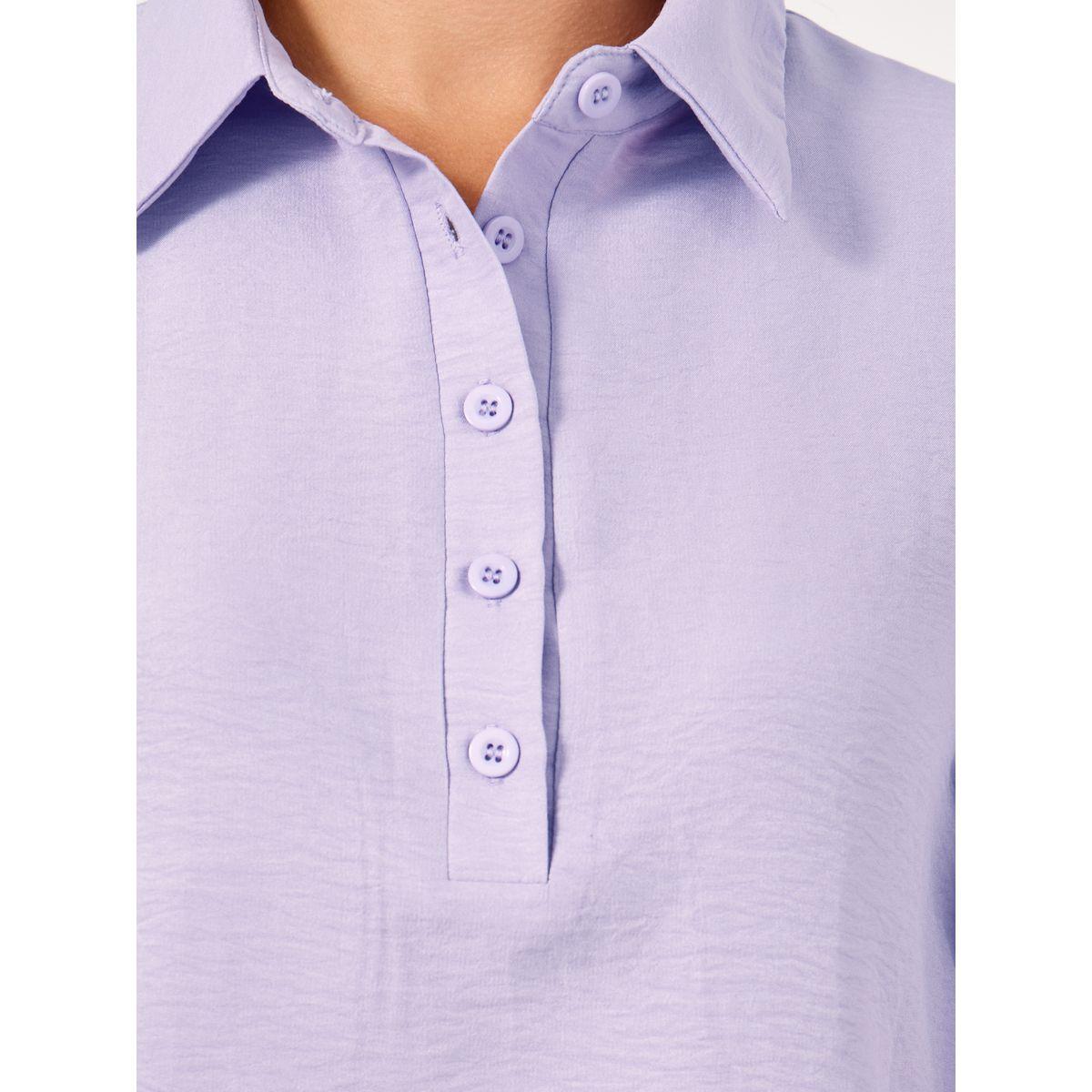 Styli Balloon Sleeve Textured Spread Collar Shirt-women-clothing-shirtsandblouses-shirts-image-5