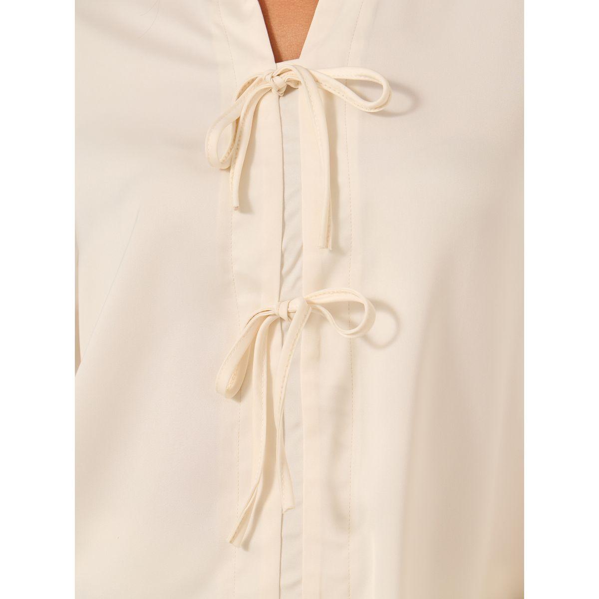 Styli Oversized Spread Collar Shirt with Tie-Up Detail-women-clothing-shirtsandblouses-shirts-image-3